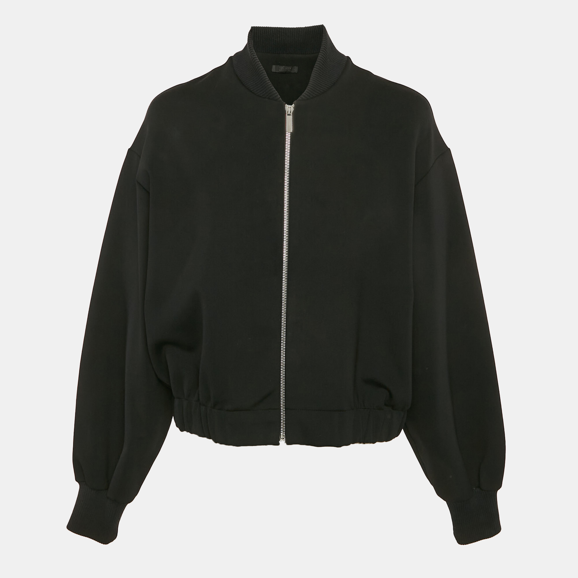 

The Row Black Jersey Zip-Up Bomber Jacket