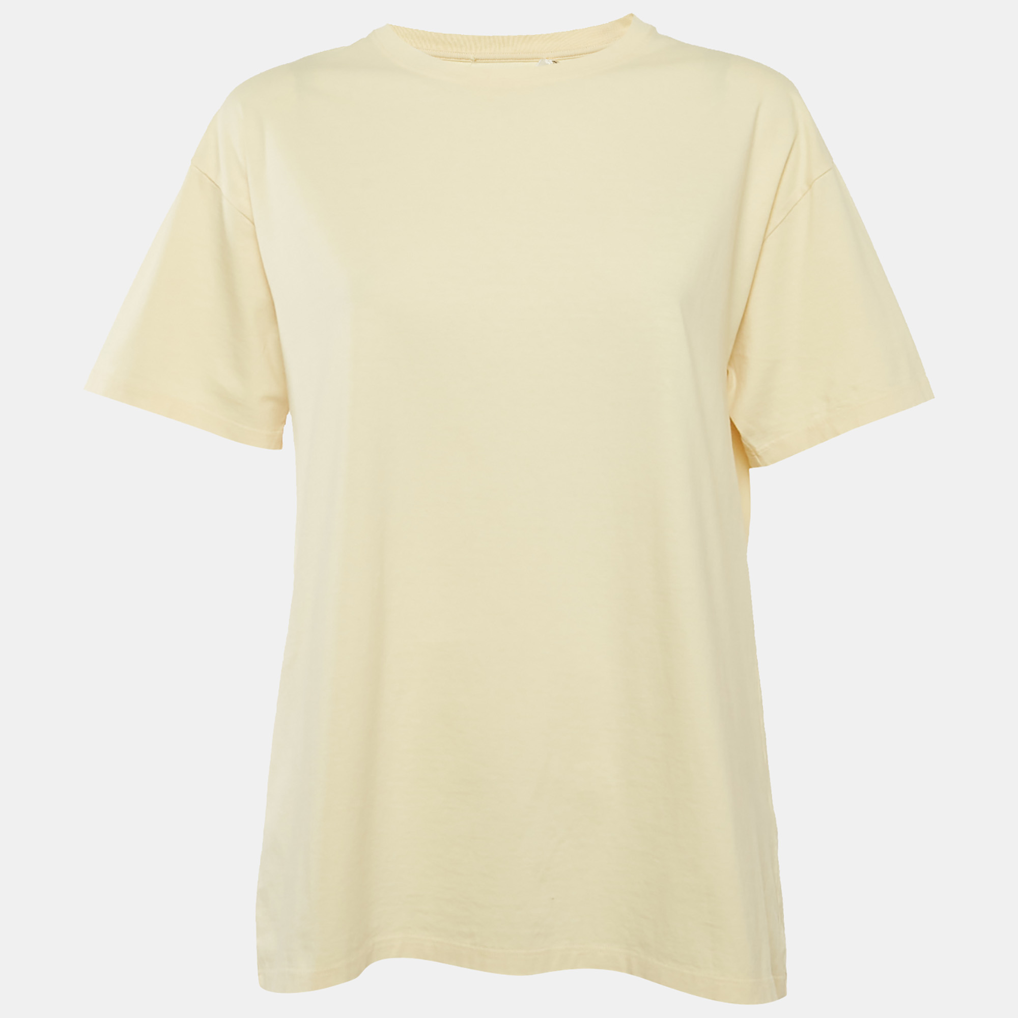 

The Row Light Yellow Cotton Crew Neck T-Shirt XXS