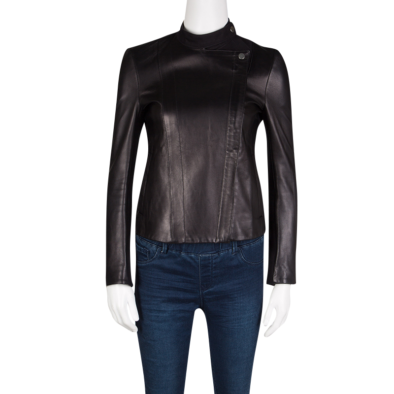 

The Row Black Brilly Leather Zip Front Moto Jacket