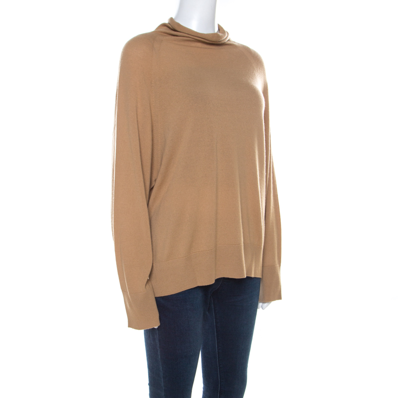 

The Row Beige Merino Wool & Cashmere Blend Turtle Neck Sweater