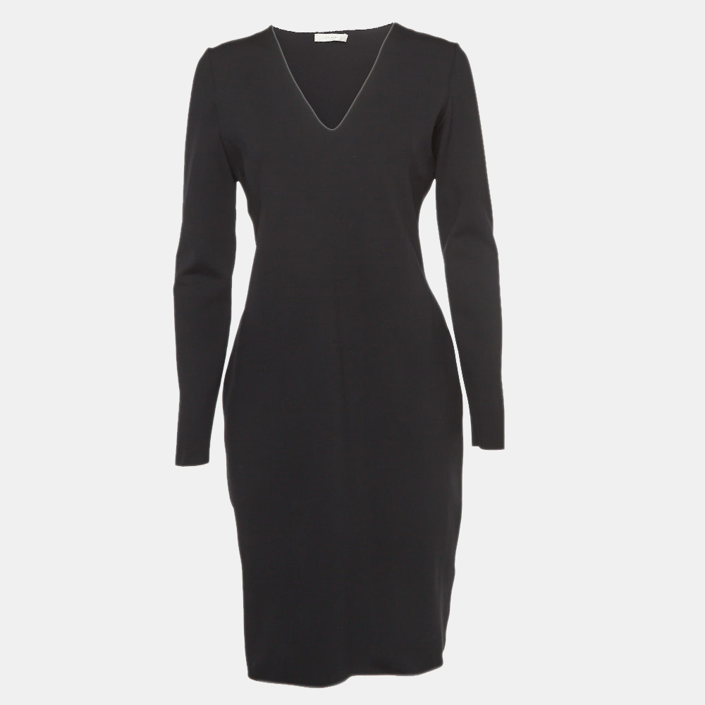 

The Row Black Jersey V-Neck Mini Dress L