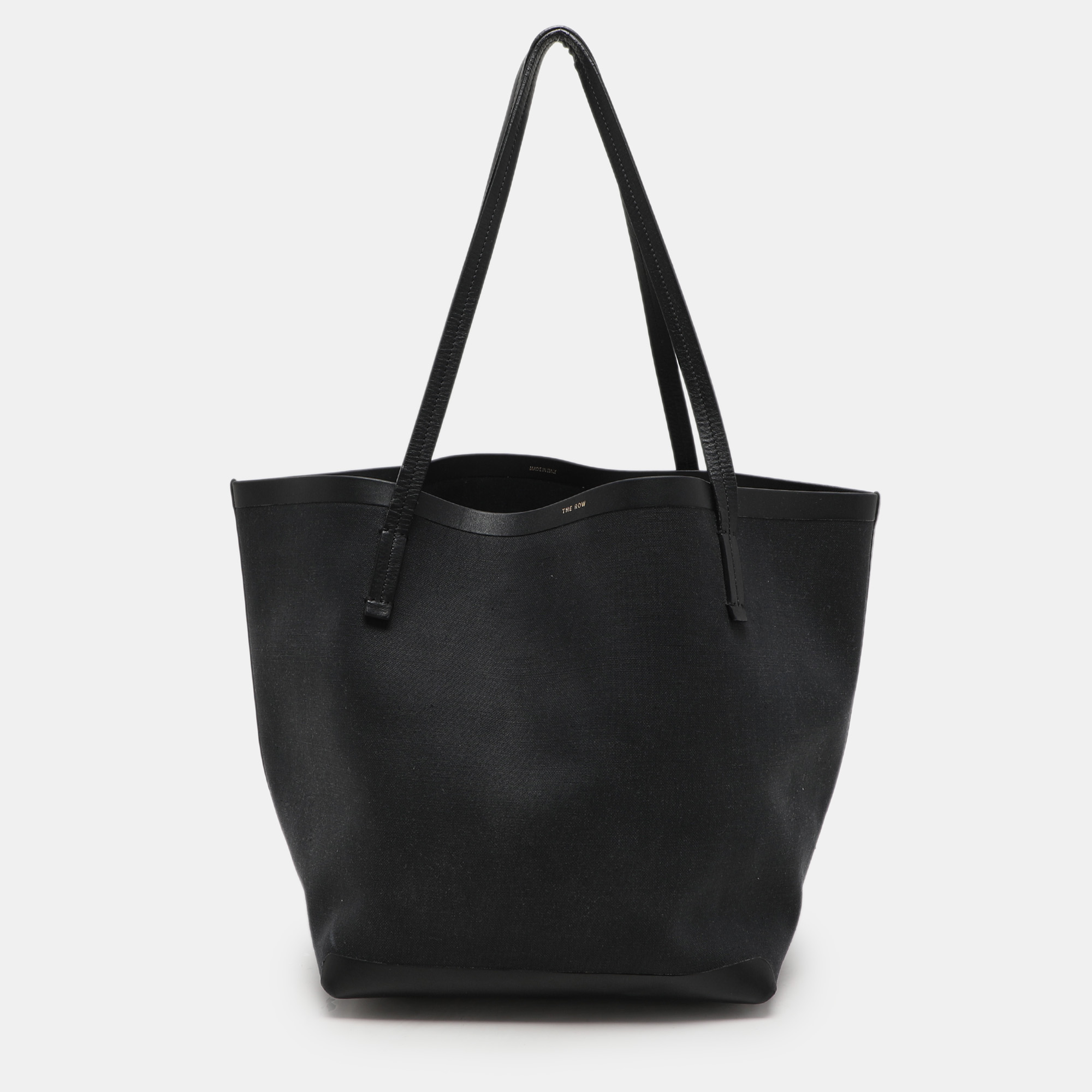 

The Row Black Canvas and Leather Park Tote