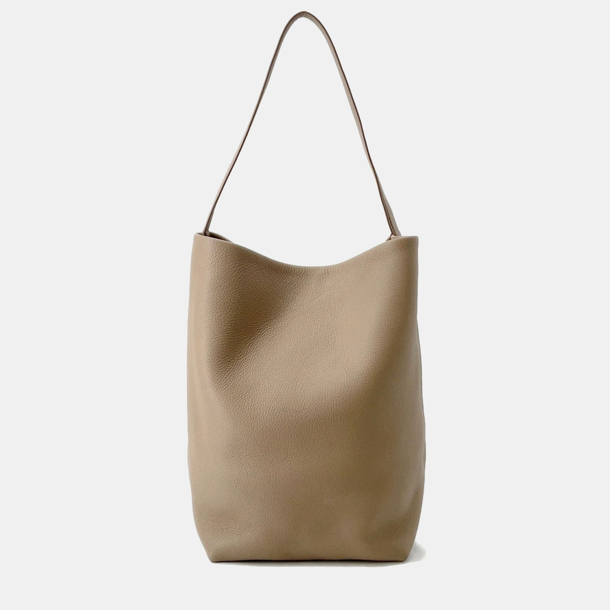 

The Row N/S Park Tote Dark Tope Leather Size Large, Beige