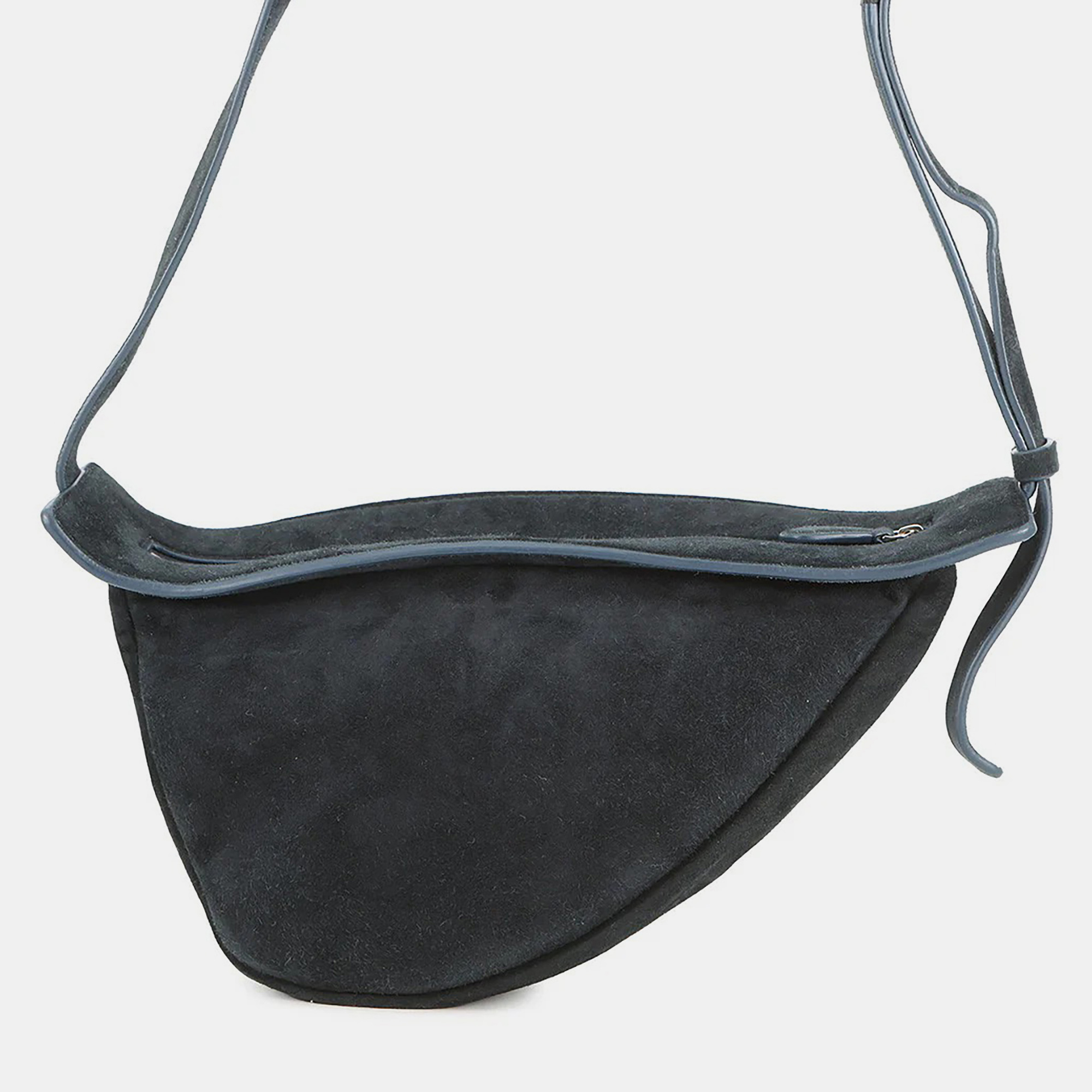 

The Row Slouchy Banana Shoulder Bag Navy Suede Size Small, Navy blue