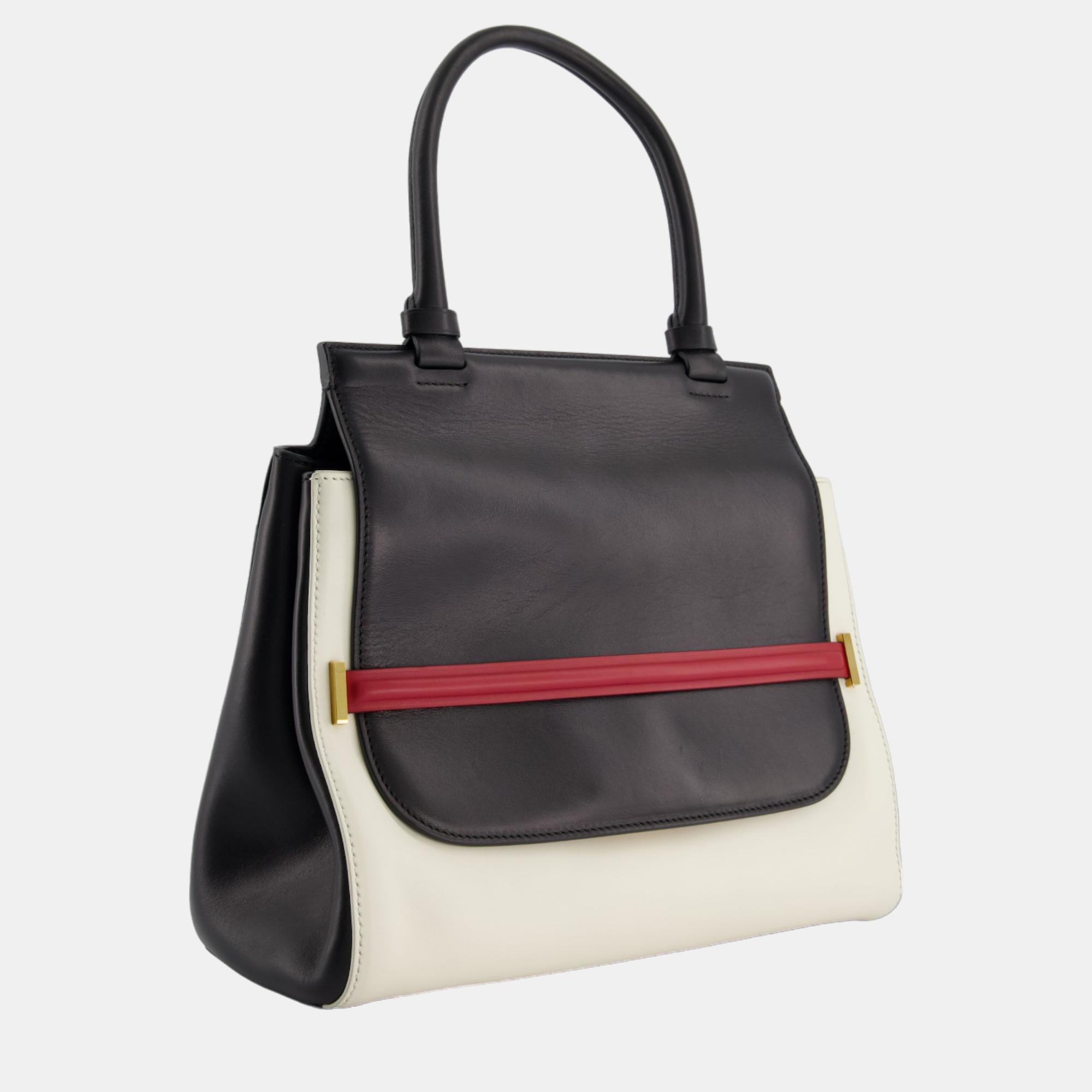 

The Row Black, White, and Red Top Handle Bag with Gold Hardware, Multicolor