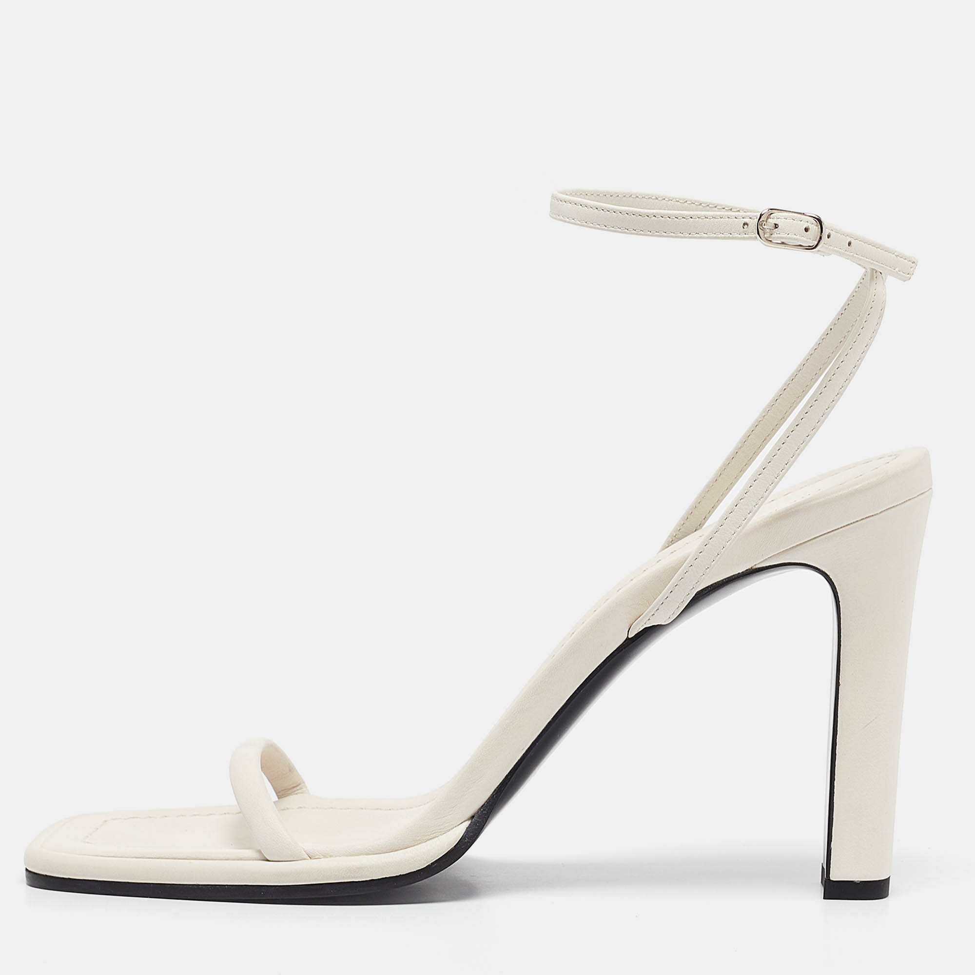 

The Row White Leather Ankle Strap Sandals Size