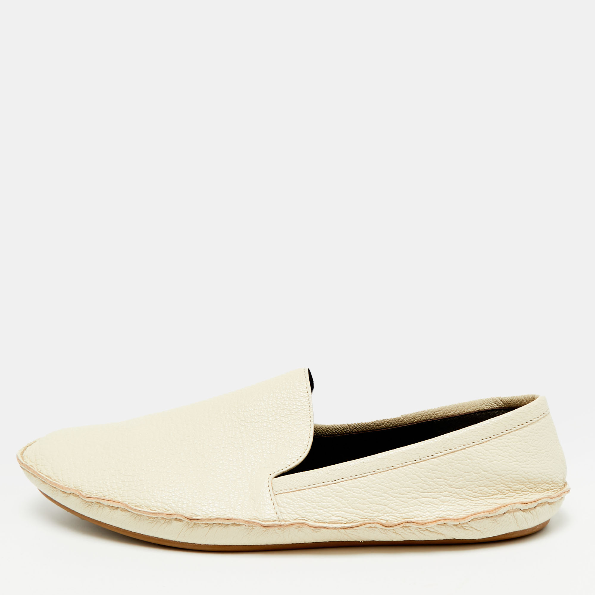 

The Row Cream Leather Ballet Flats Size