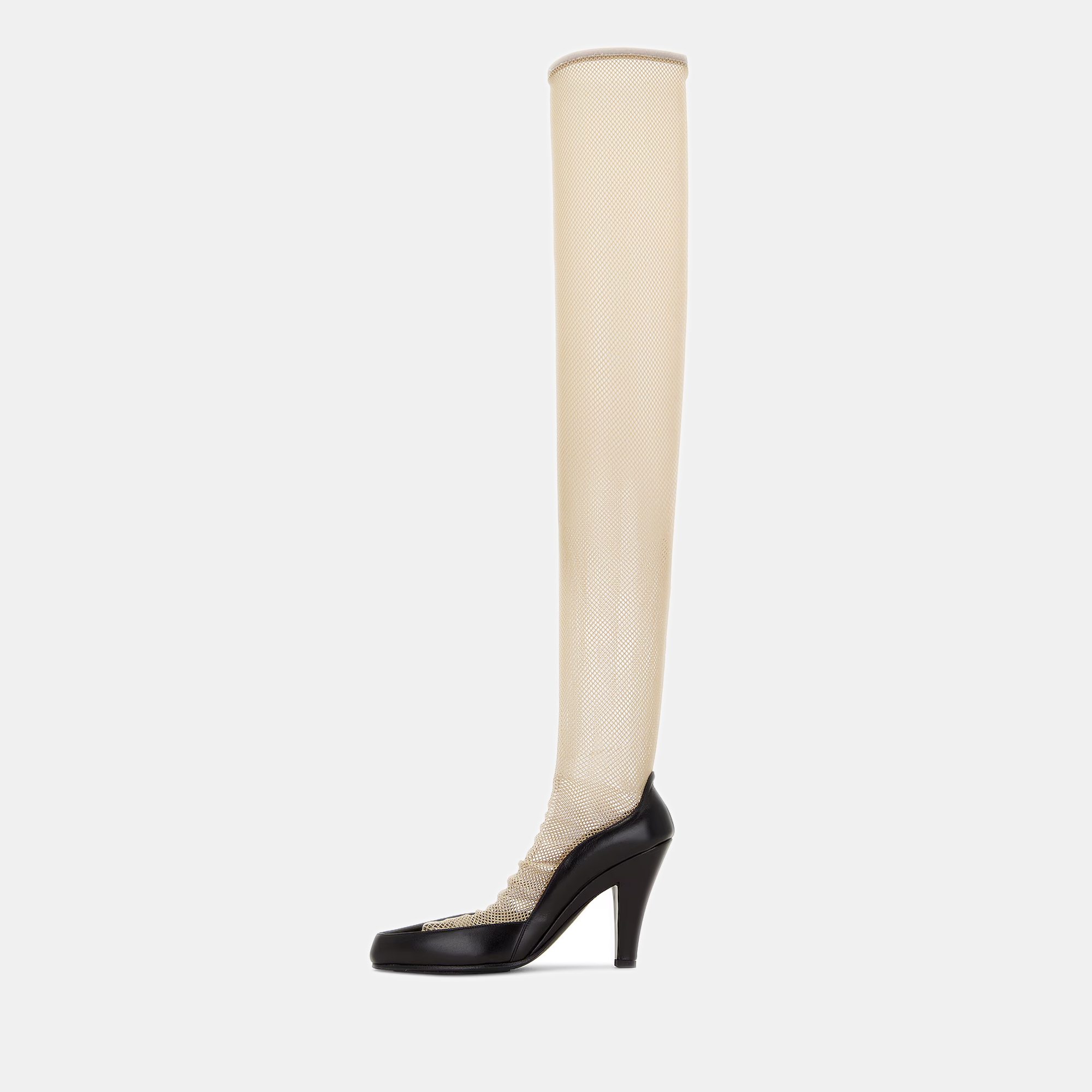 

The Row Black/Beige Leather and Mesh Sock Pumps Size