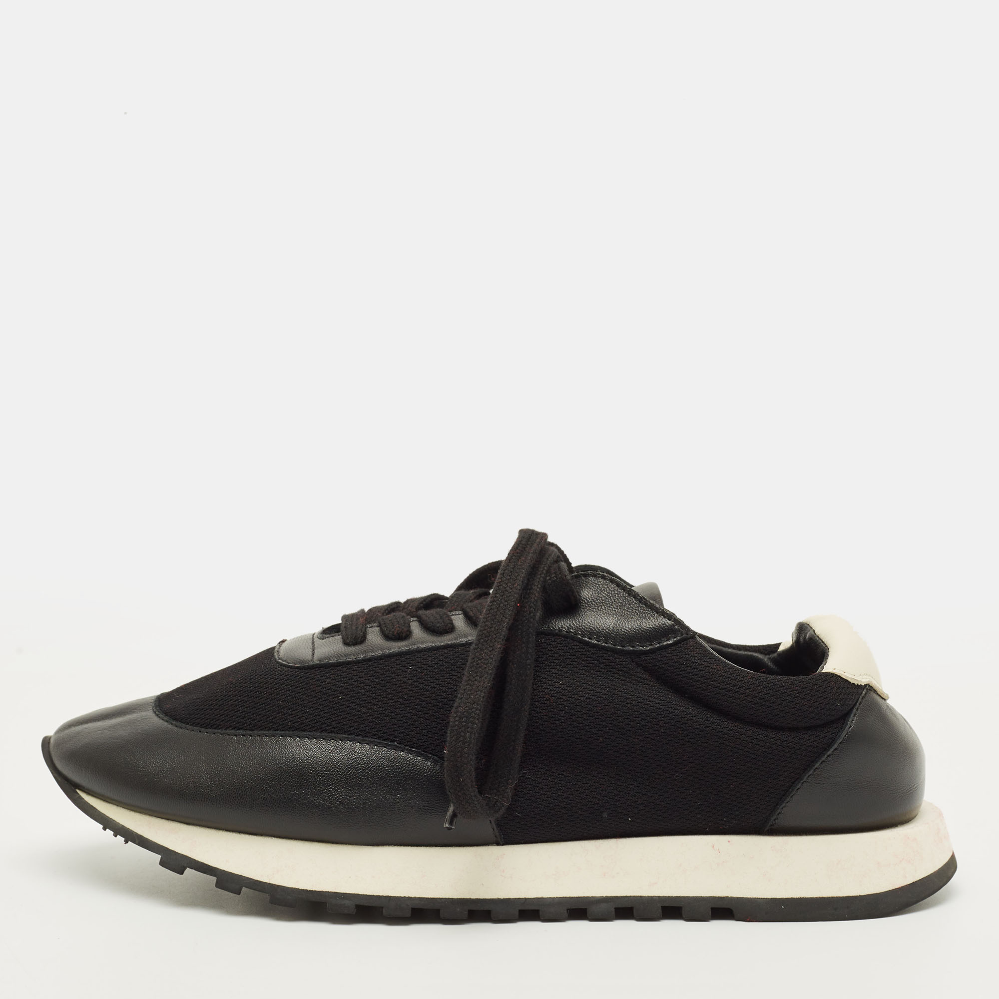 

The Row Run D Size  Black/White Leather and Mesh Lace Up Sneakers
