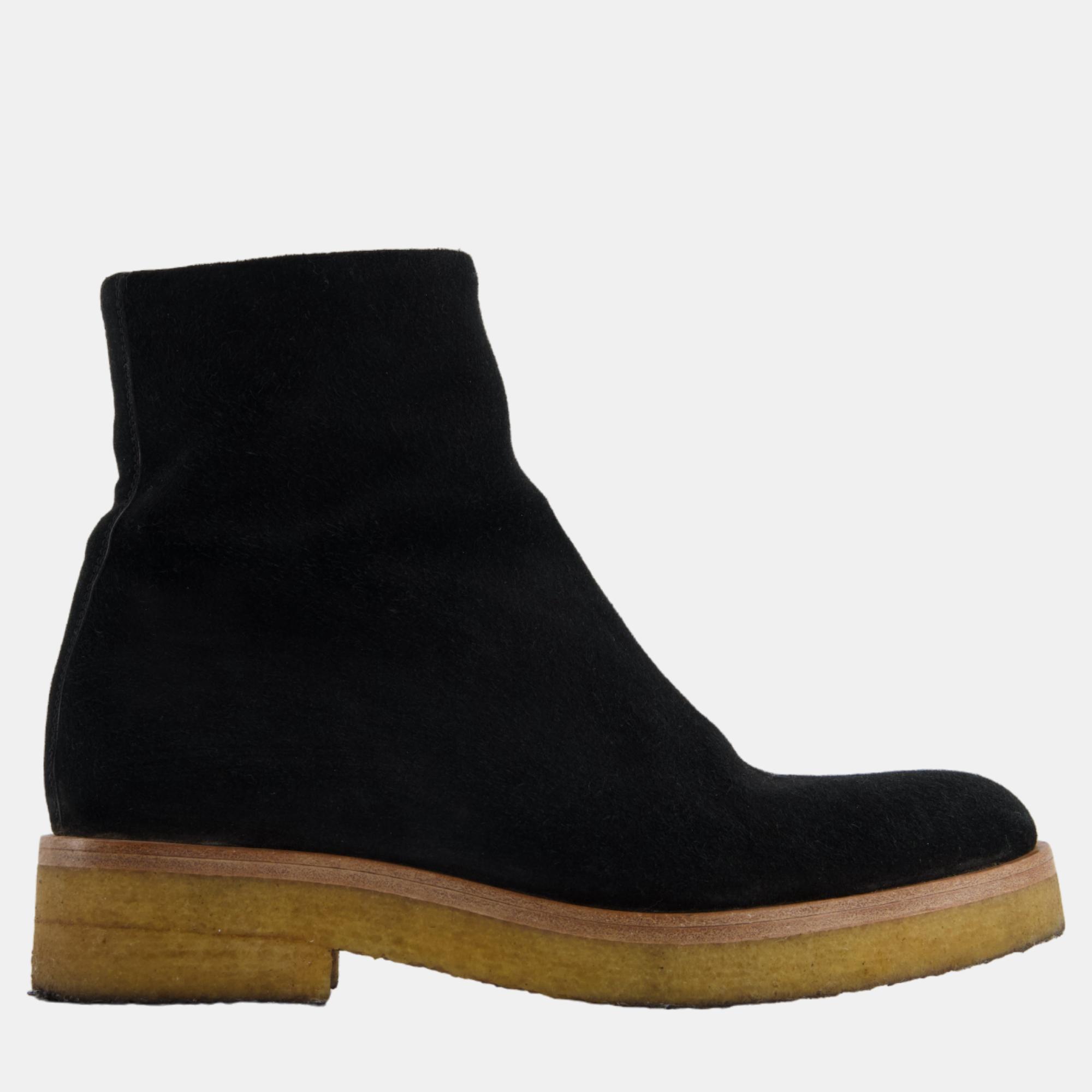 

The Row Black Suede Ankle Boots with Zip Size EU