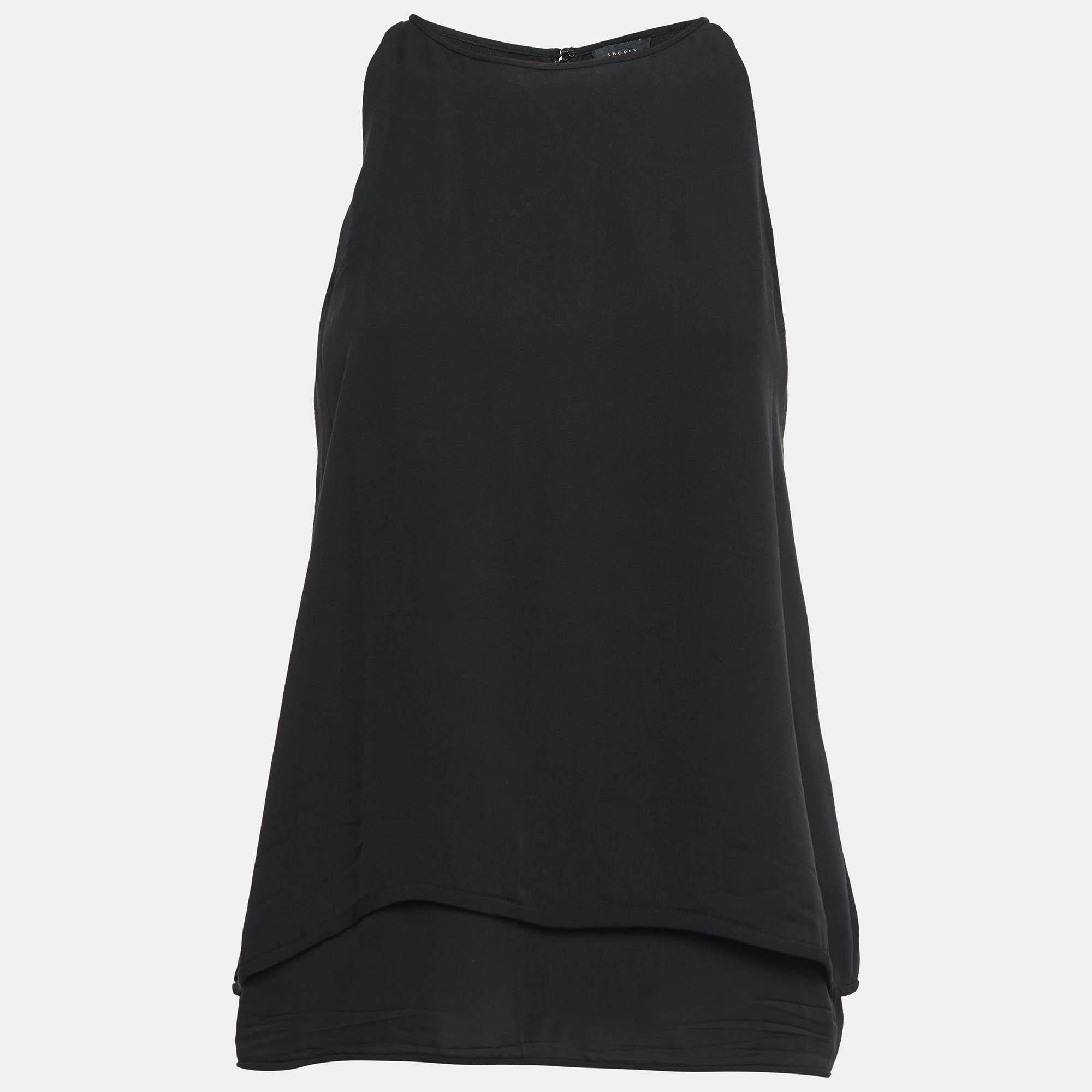 

Theory Black Silk Sleeveless Top S