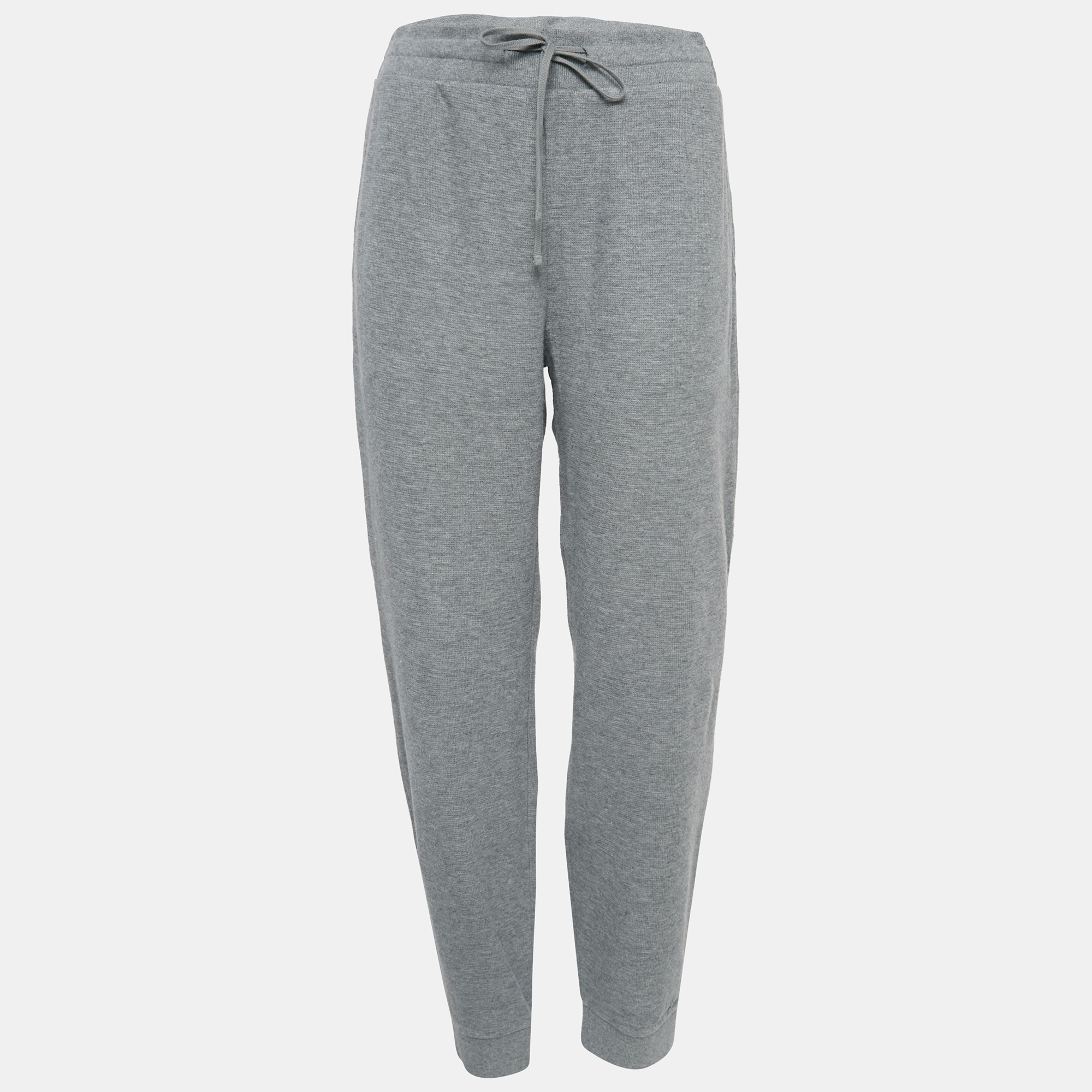 

Theory Grey Pima Organic Cotton Rib Knit Trackpants L