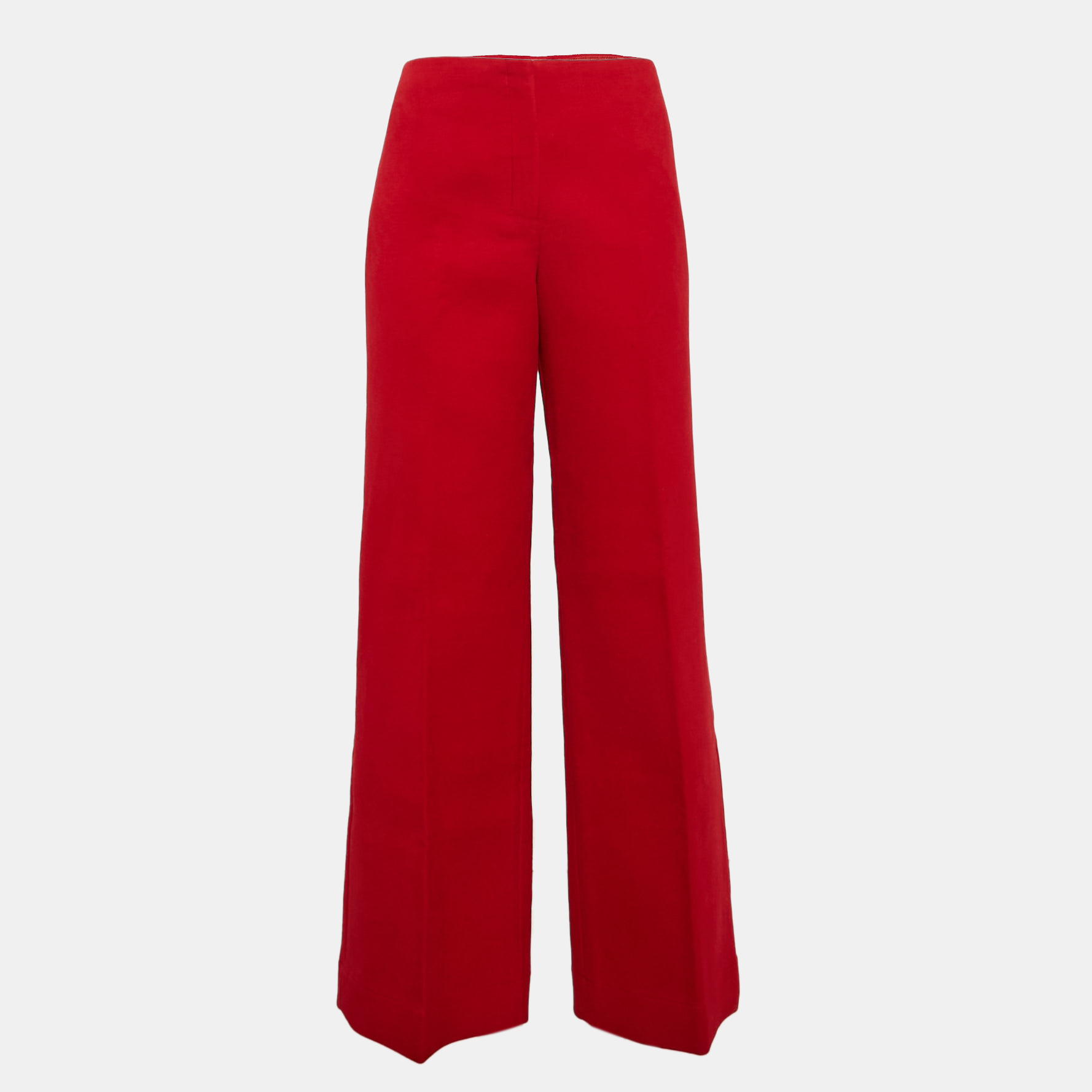 

Theory Red Cotton High-Waist Wide-Leg Trousers L