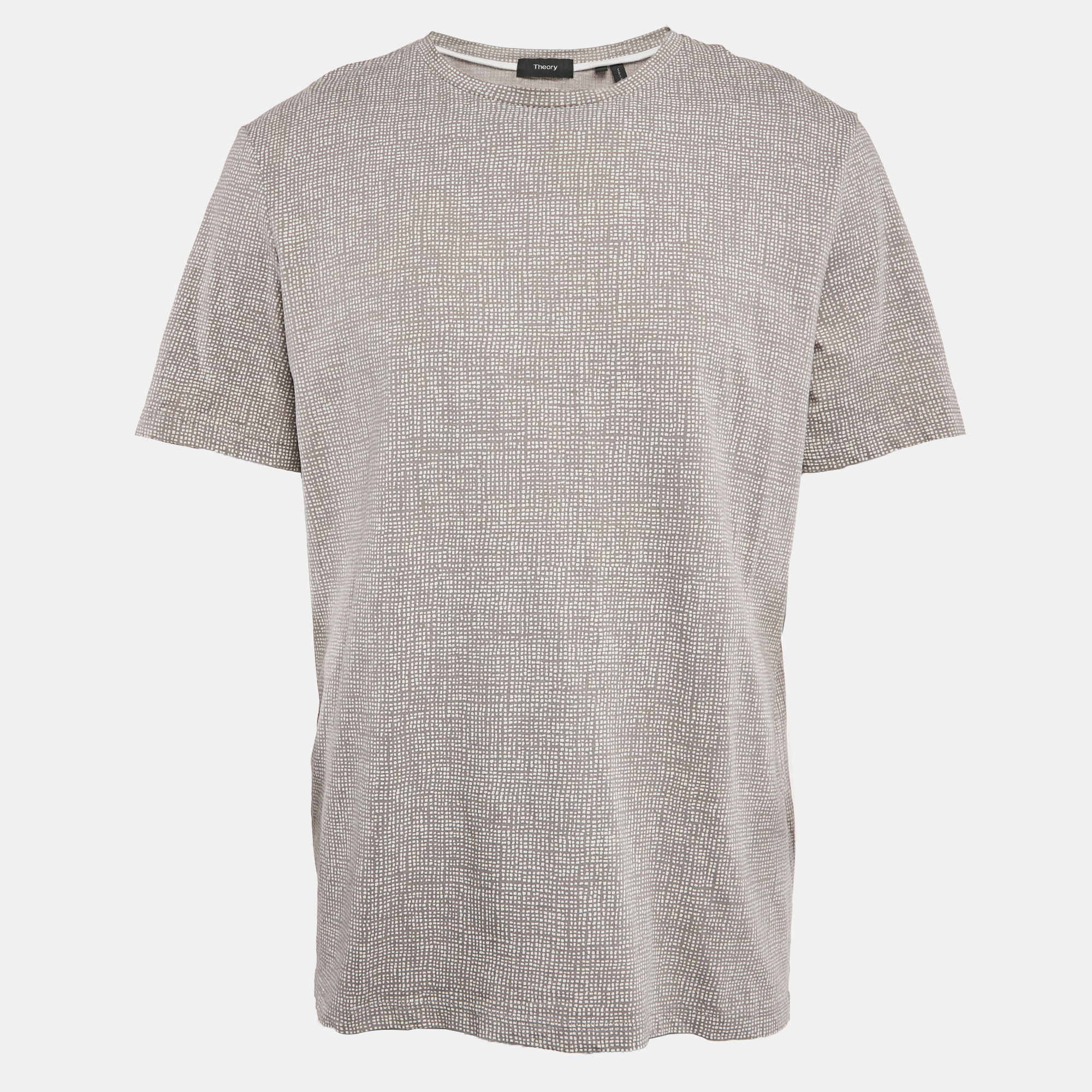 

Theory Grey Thordon Basic Micro Print Jersey T-Shirt XL