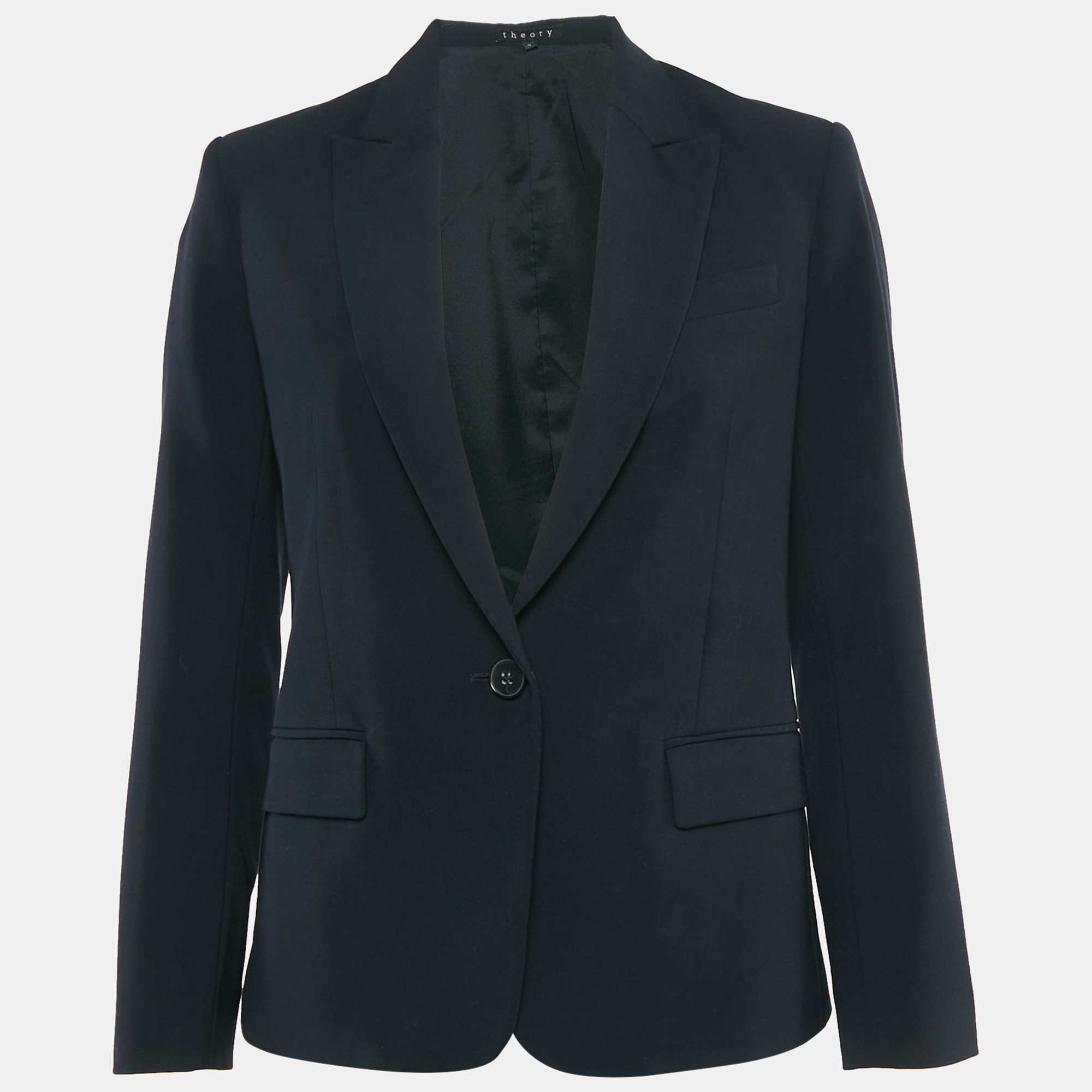 

Theory Black Navy Blue Wool Single Breasted Blazer S