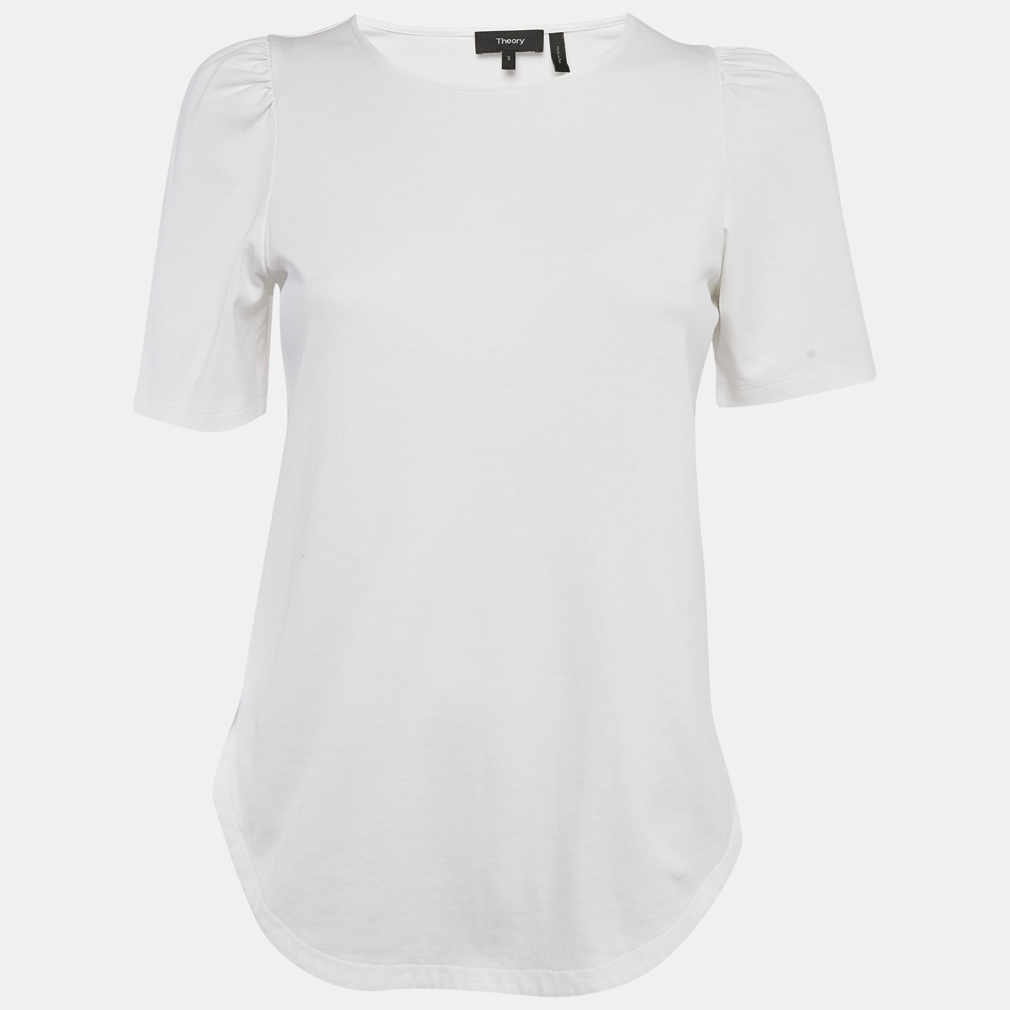 

Theory White Cotton Knit Half Sleeve T-Shirt S