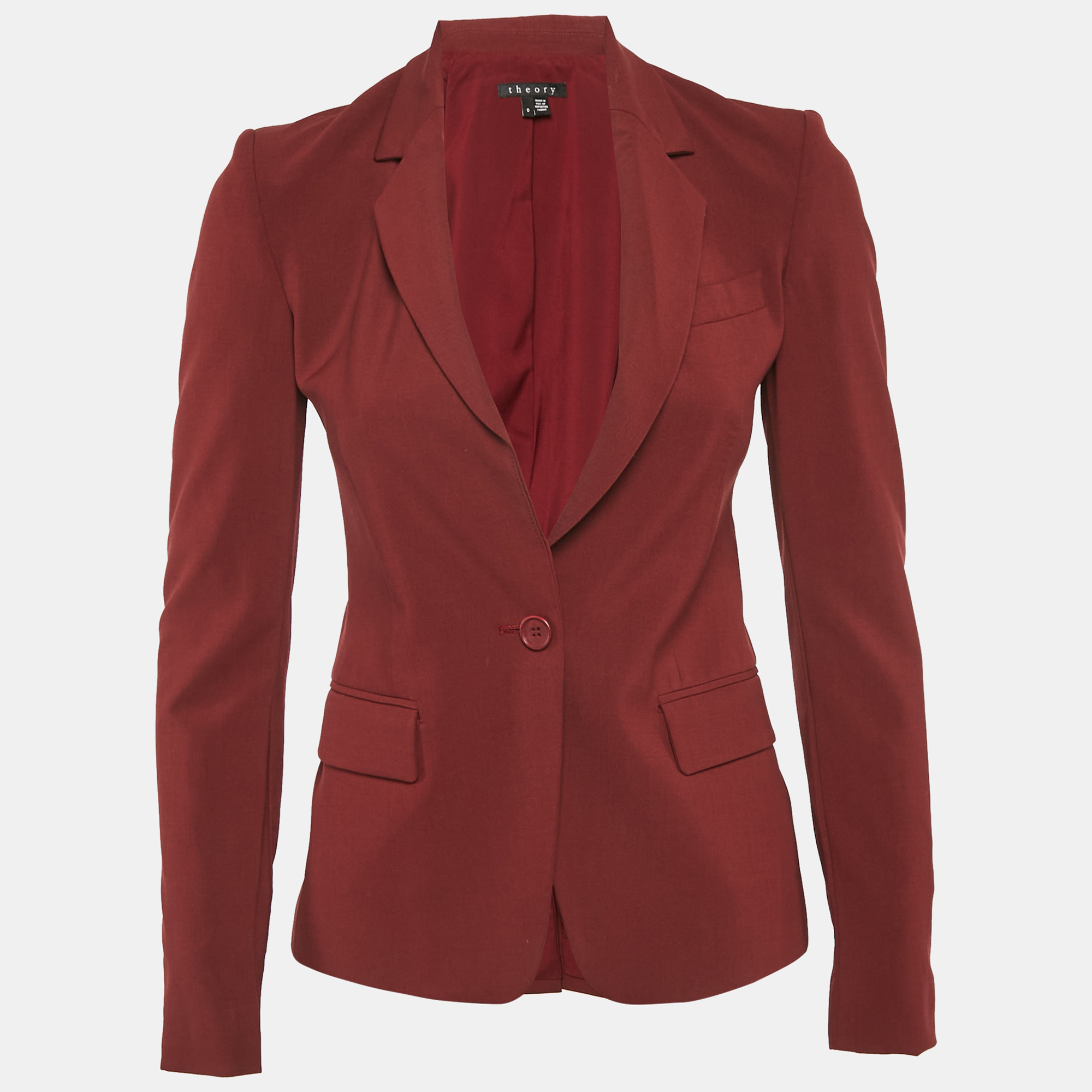 

Theory Burgundy Wool Regular Fit Blazer XS