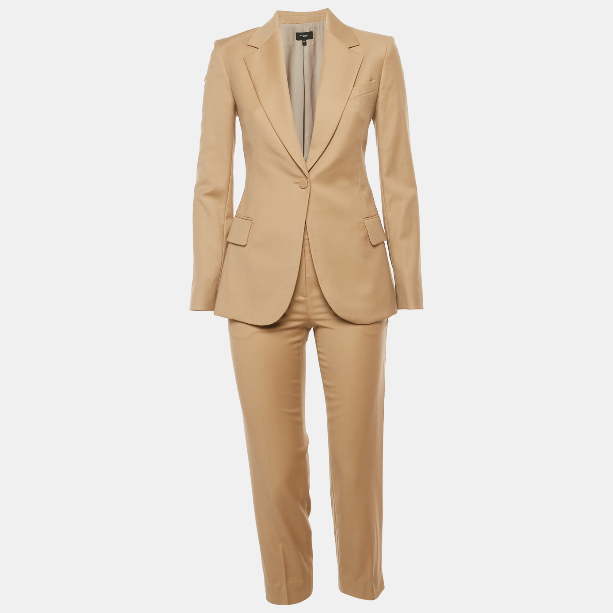 

Theory Beige Wool Tailored Suit XXS