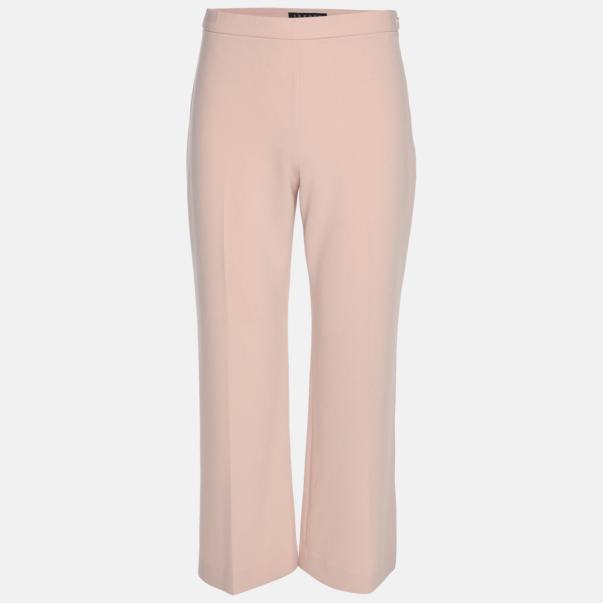 

Theory Peach Crepe Wide Leg Trousers M, Pink