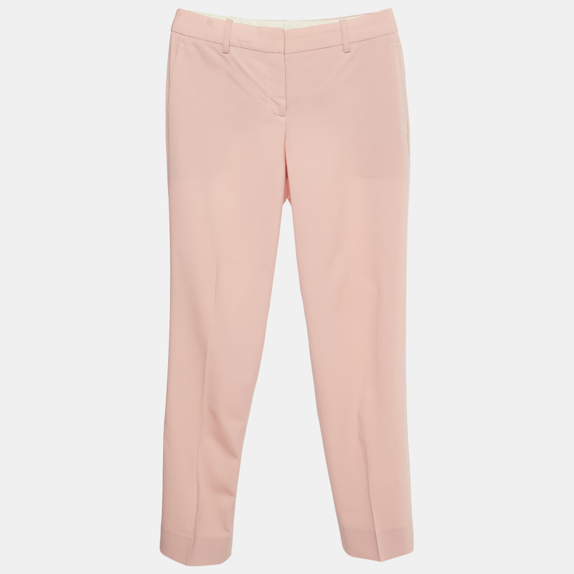 Pre-owned Theory Blush Pink Wool Trousers S