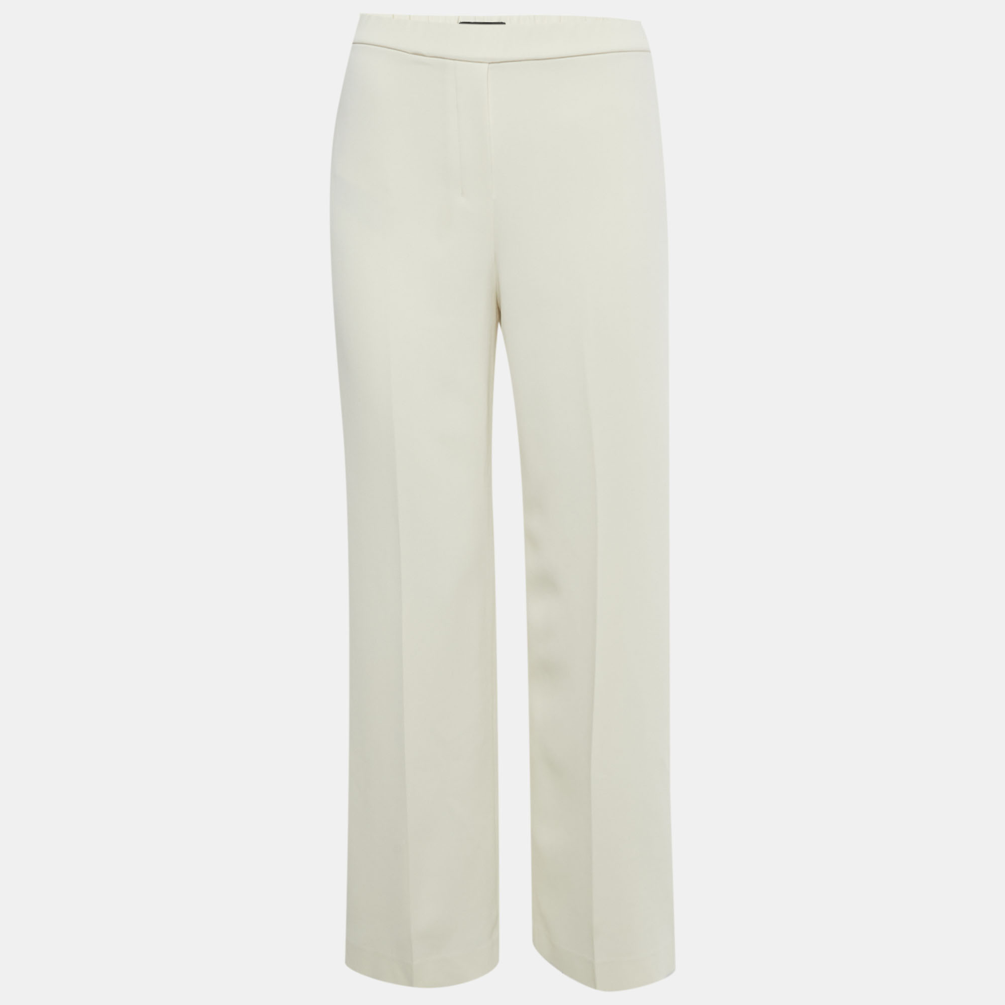 

Theory Cream Crepe Straight Leg Trousers XS