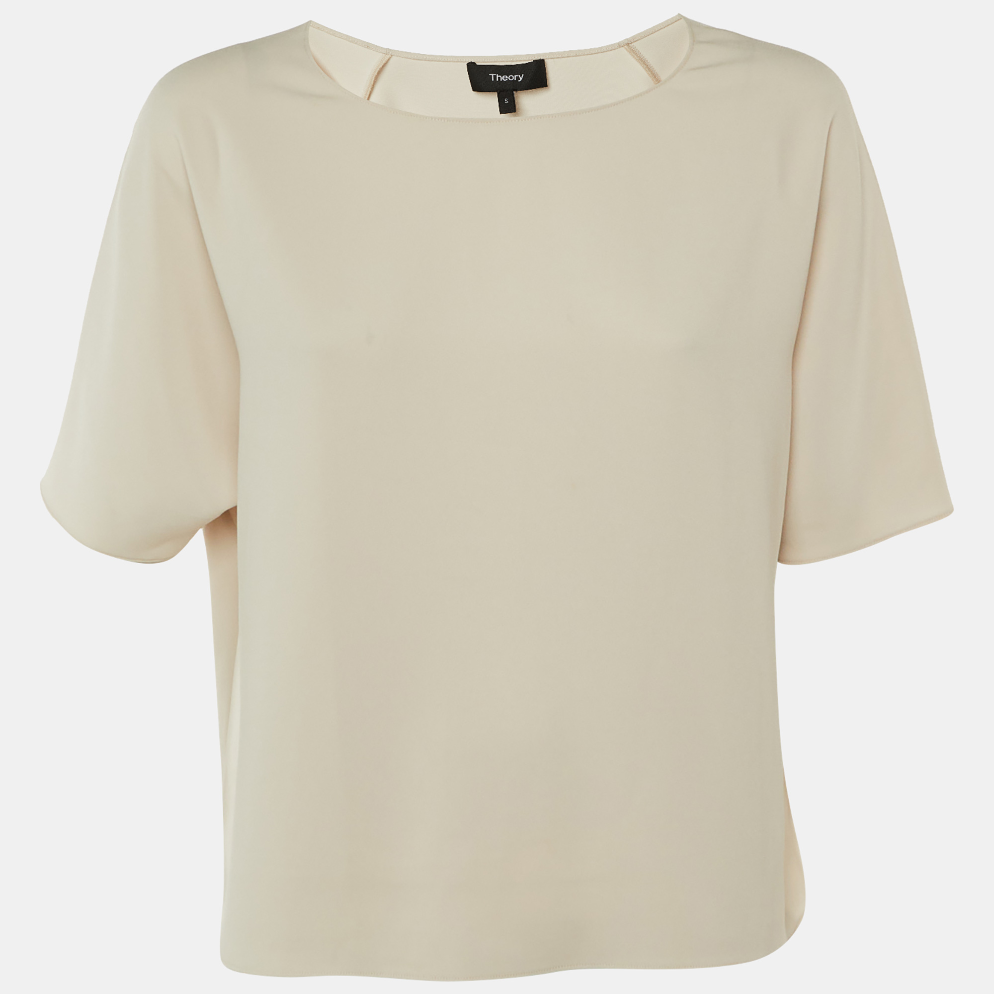 

Theory Ecru Crepe Relaxed Fit Top S, Beige