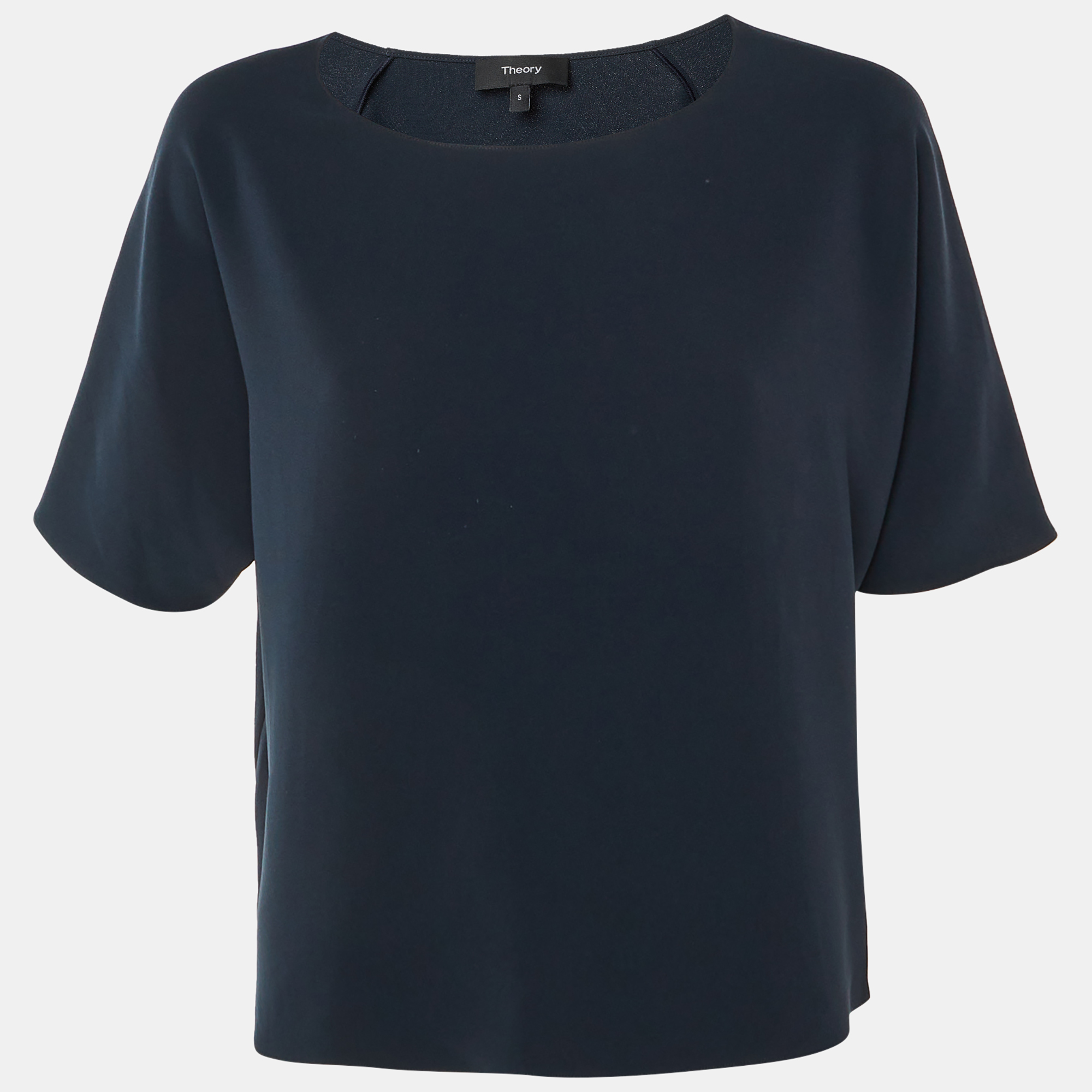 

Theory Midnight Blue Crepe Raglan Sleeve Top S, Navy blue