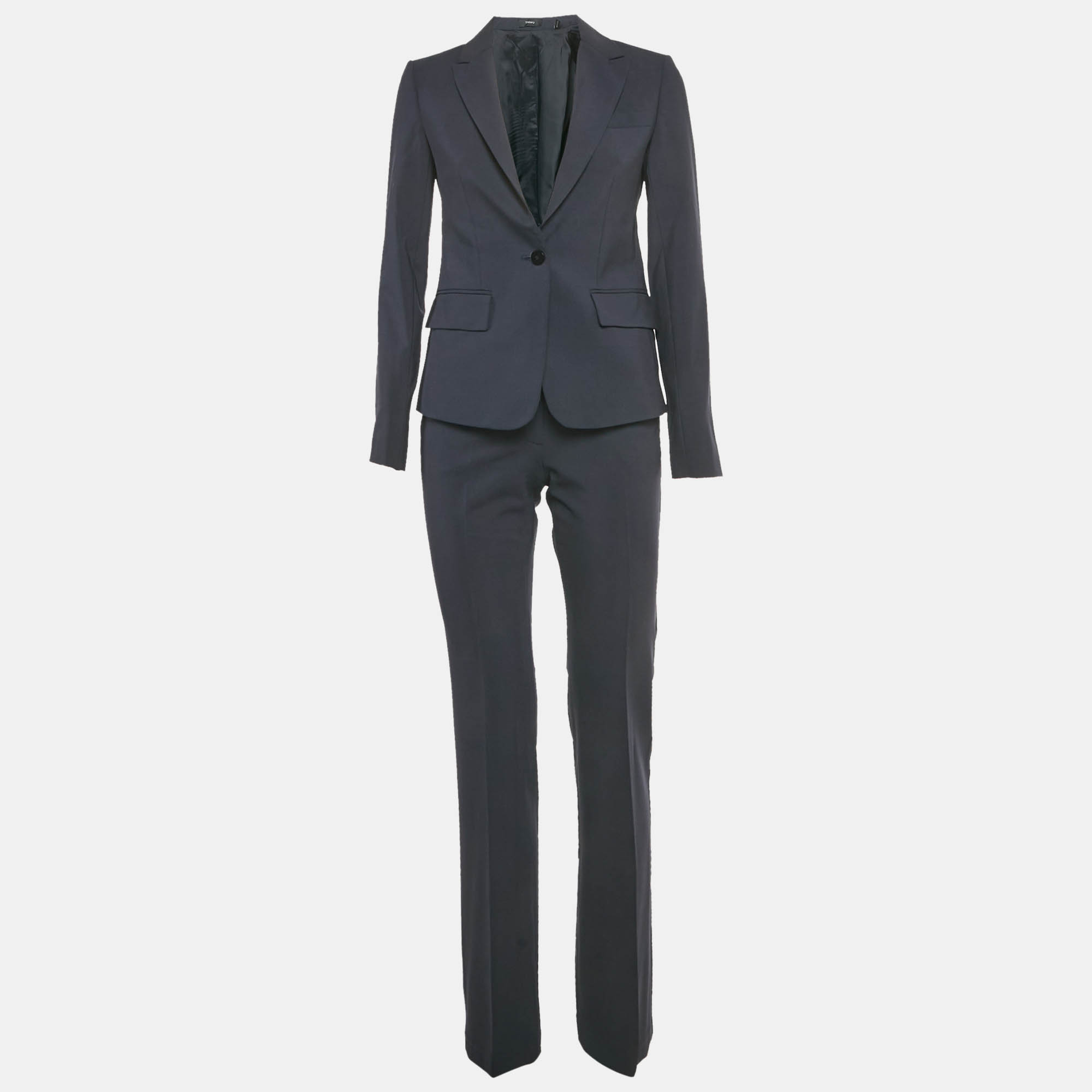 

Theory Navy Blue Wool Pants Suit Set S