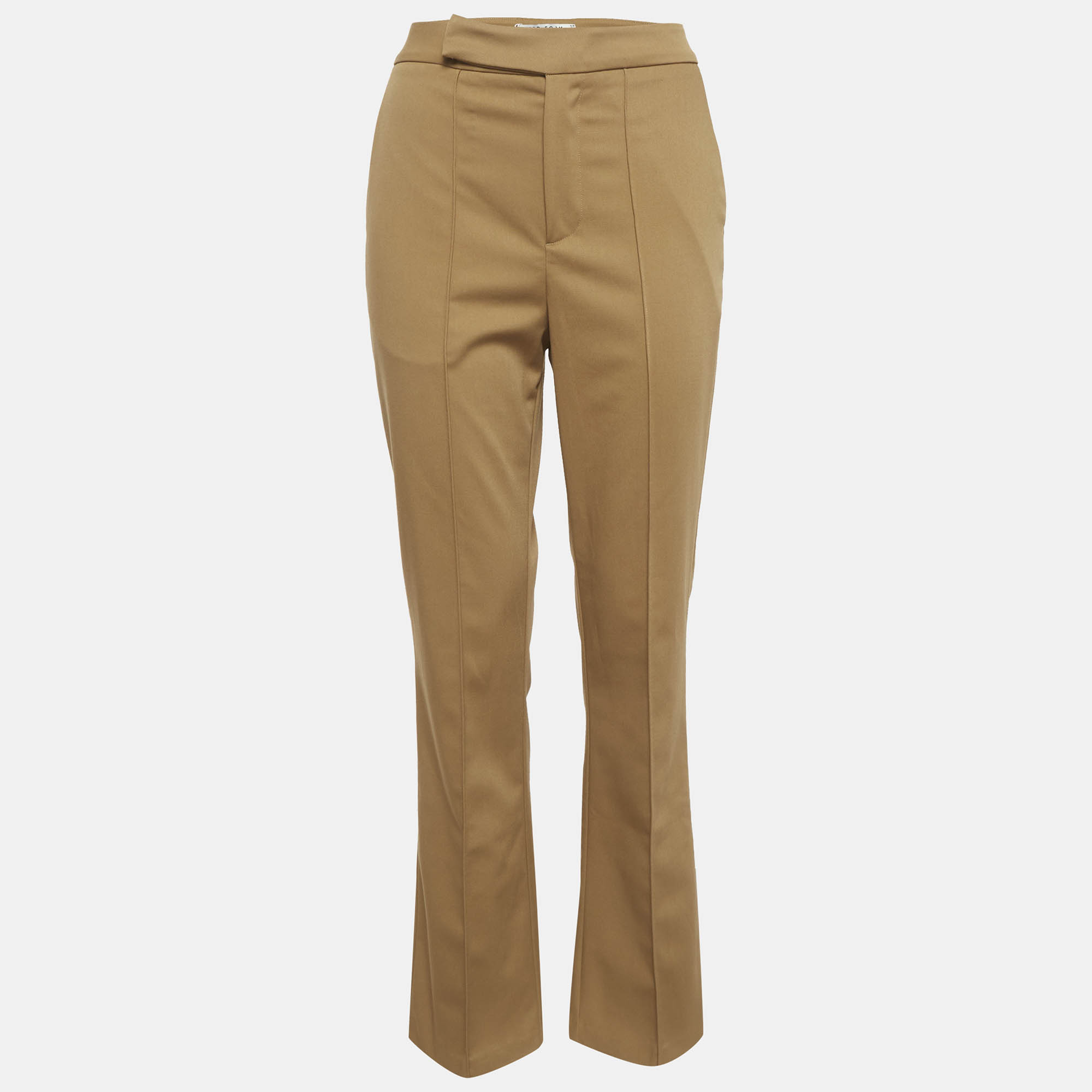 

Third Form Nut Brown Gabardine Flared Trousers XS