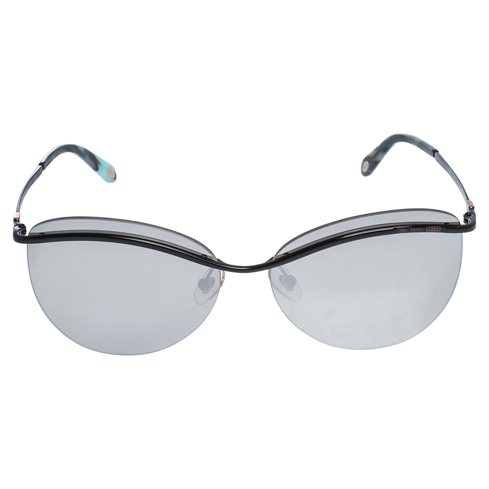 

Tiffany & Co.Black/Silver Mirror TF 3057 Rimless Sunglasses