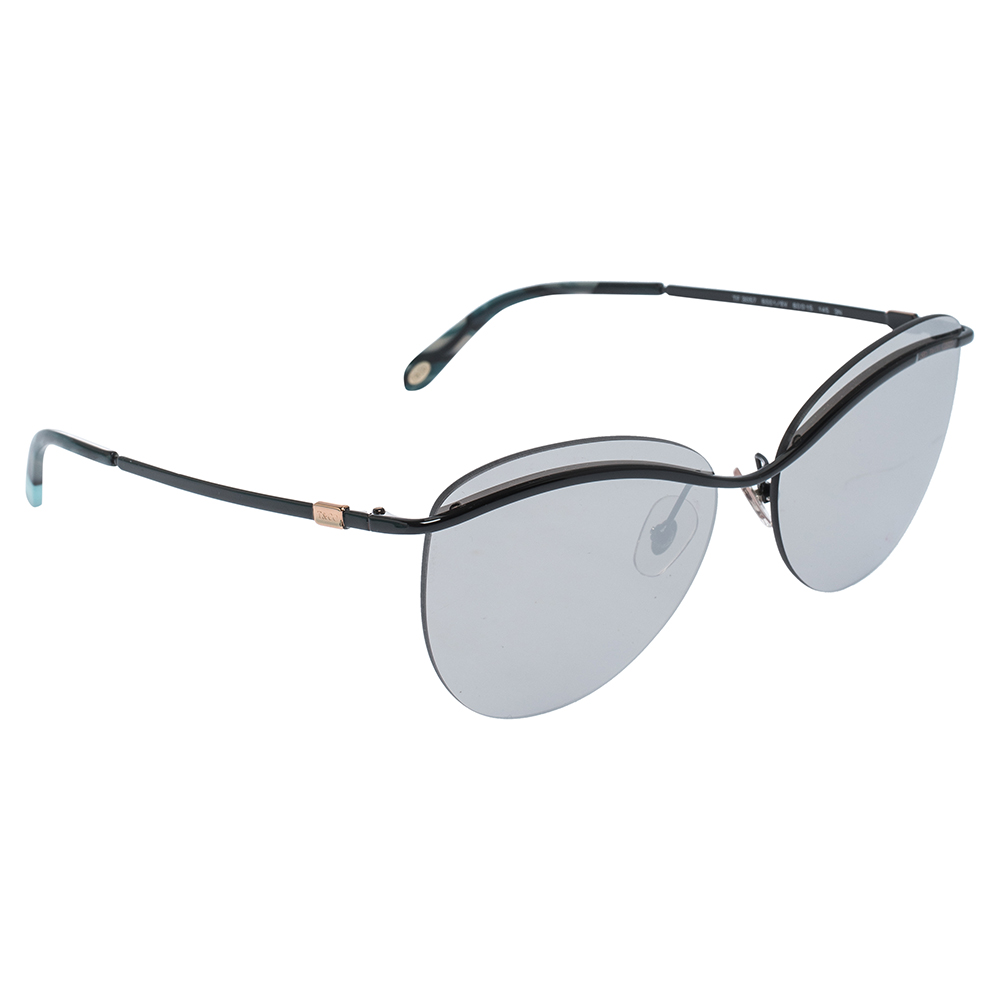 Tiffany & Co.Black/Silver Mirror TF 3057 Rimless Sunglasses