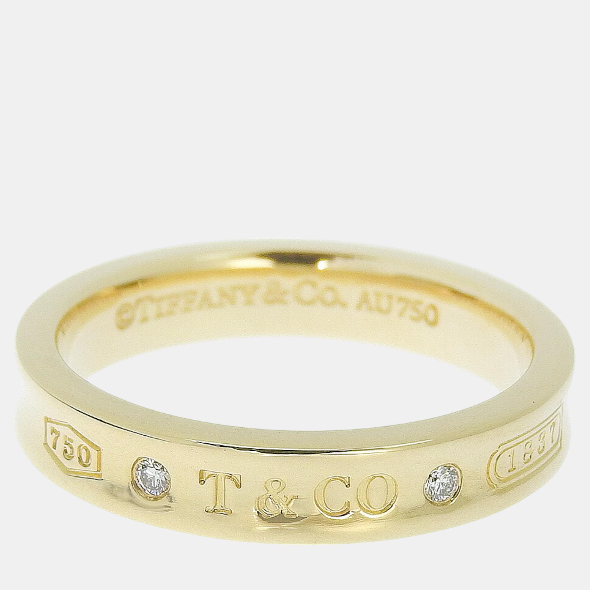 

Tiffany & Co 1837 Ring 18K YG Diamond Gold Metal