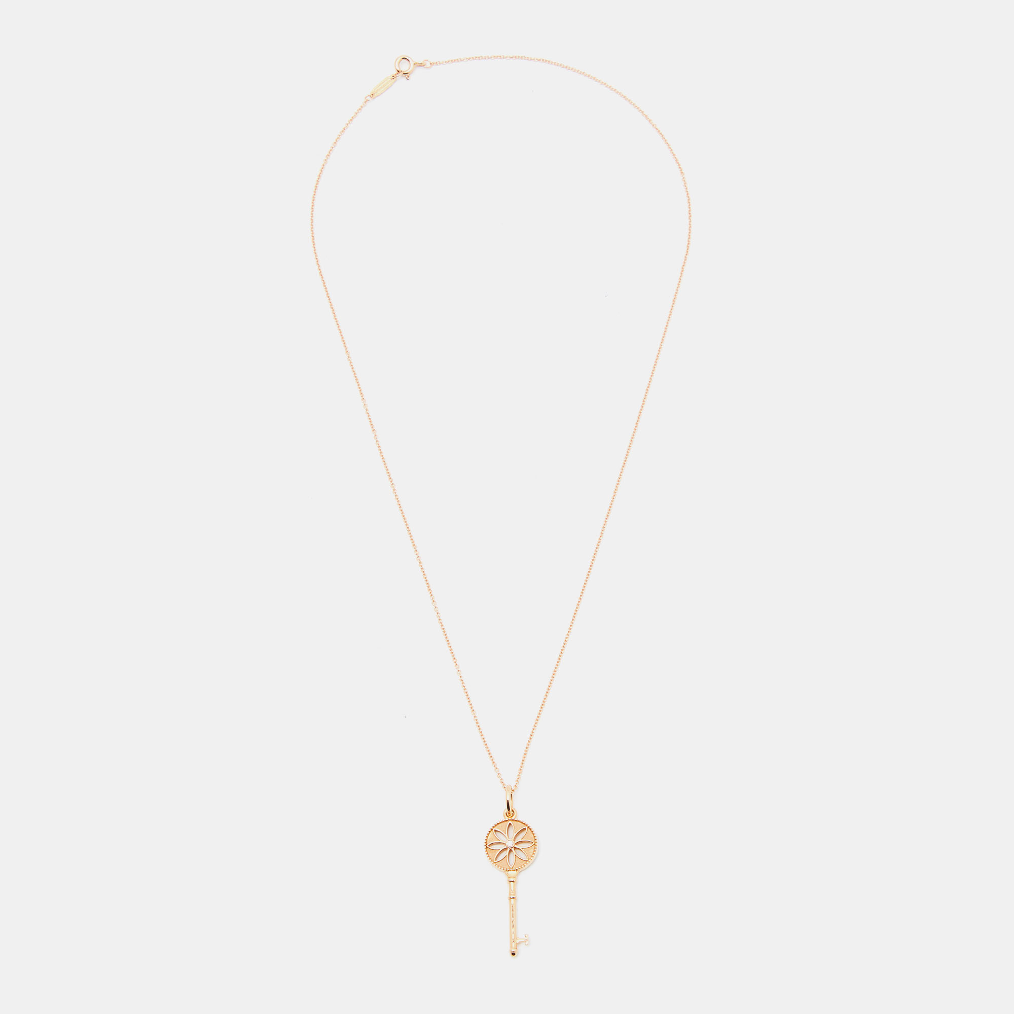 

Tiffany & Co. Daisy Key Diamond 18K Rose Gold Pendant Necklace