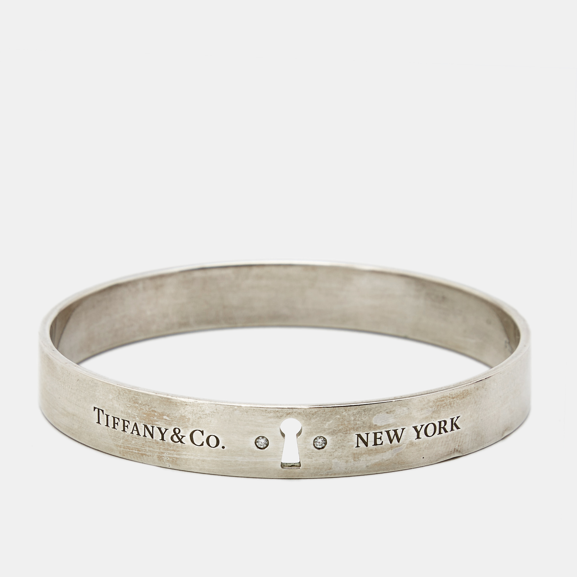 

Tiffany & Co. Locks Diamond Sterling Silver Bangle Bracelet