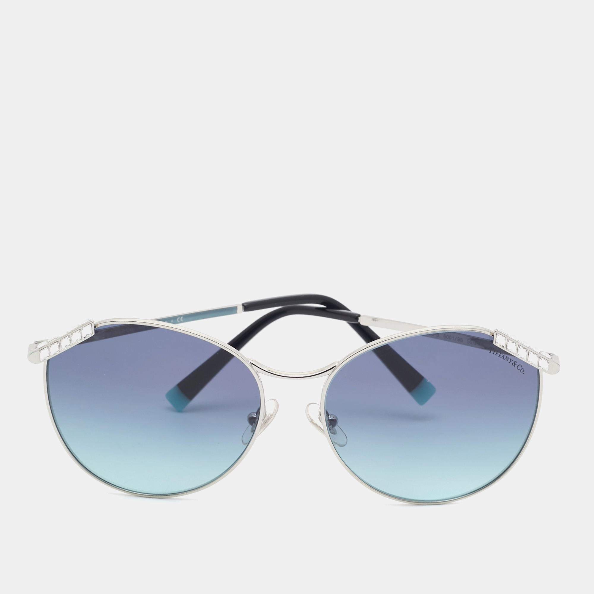 

Tiffany & Co. Blue Gradient TF3073-B Crystals Aviators Sunglasses