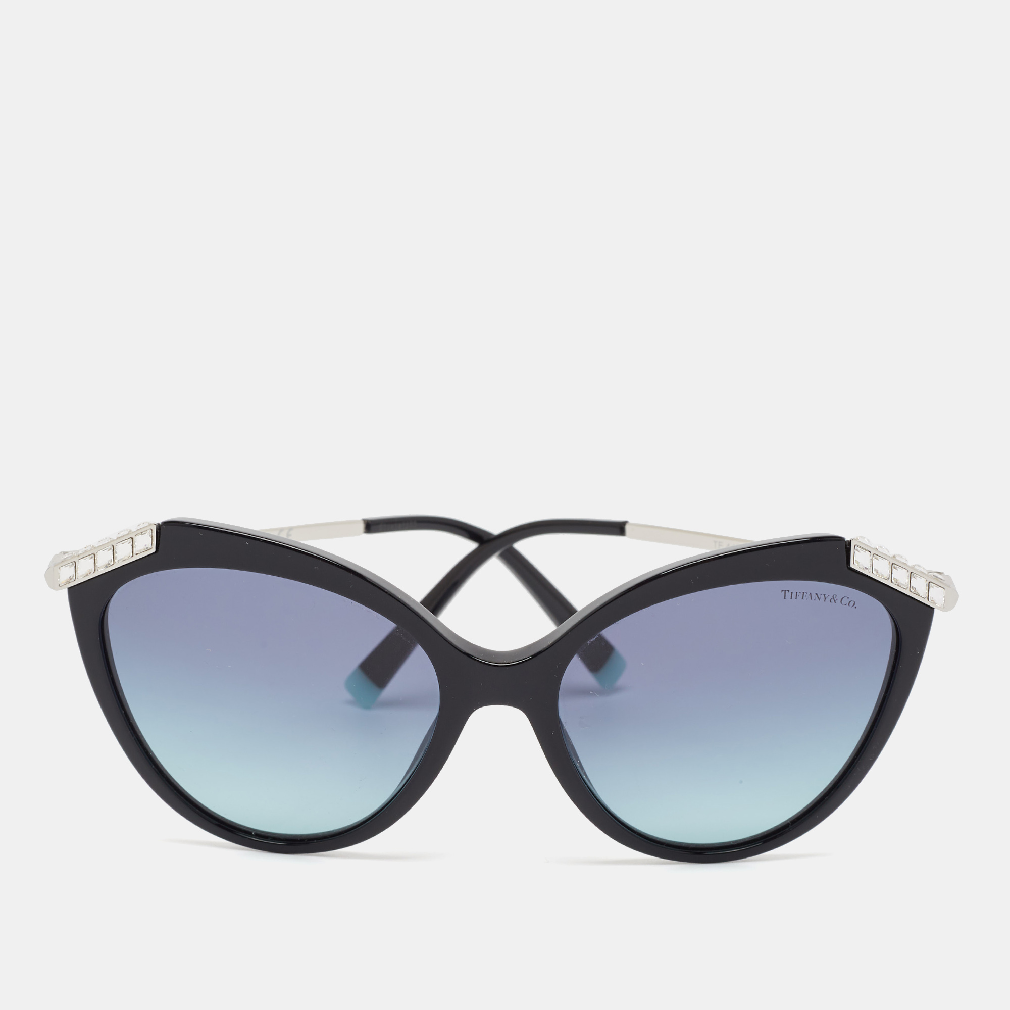 

Tiffany & Co. Black/Blue Gradient Crystals Cat Eye Sunglasses