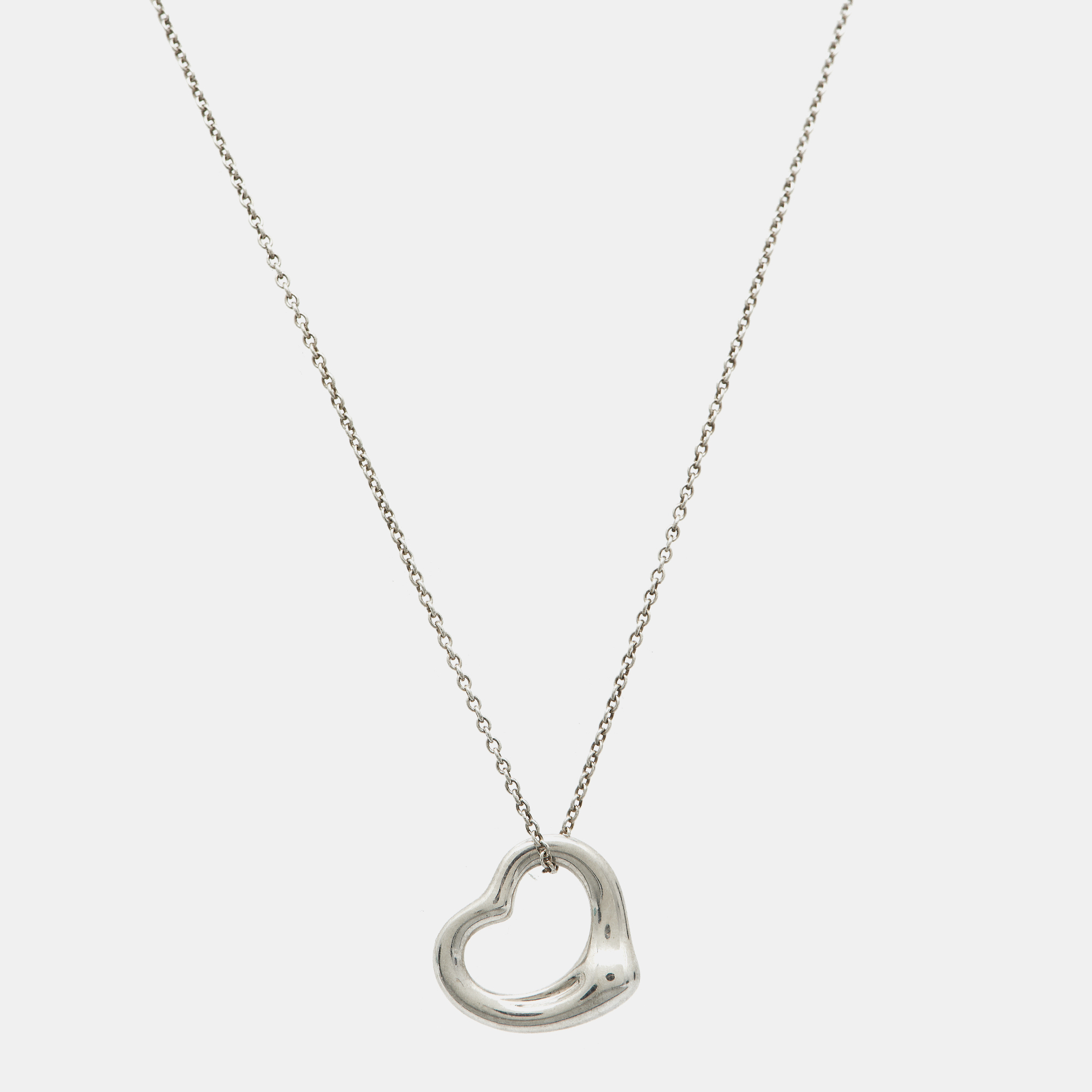 

Tiffany & Co. Elsa Peretti Open Heart Sterling Silver Pendant Necklace