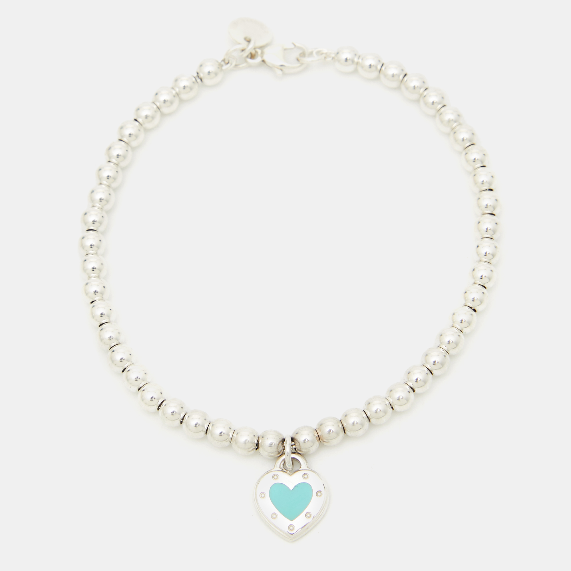 

Tiffany & Co. Return To Tiffany Love Enamel Sterling Silver Bead Bracelet