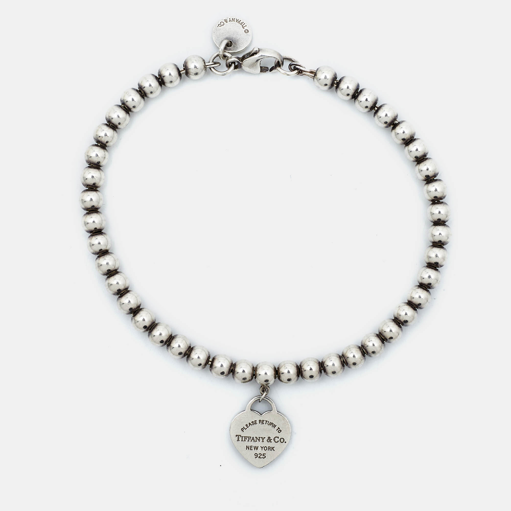 

Tiffany & Co. Return to Tiffany Heart Tag Sterling Silver Bead Bracelet