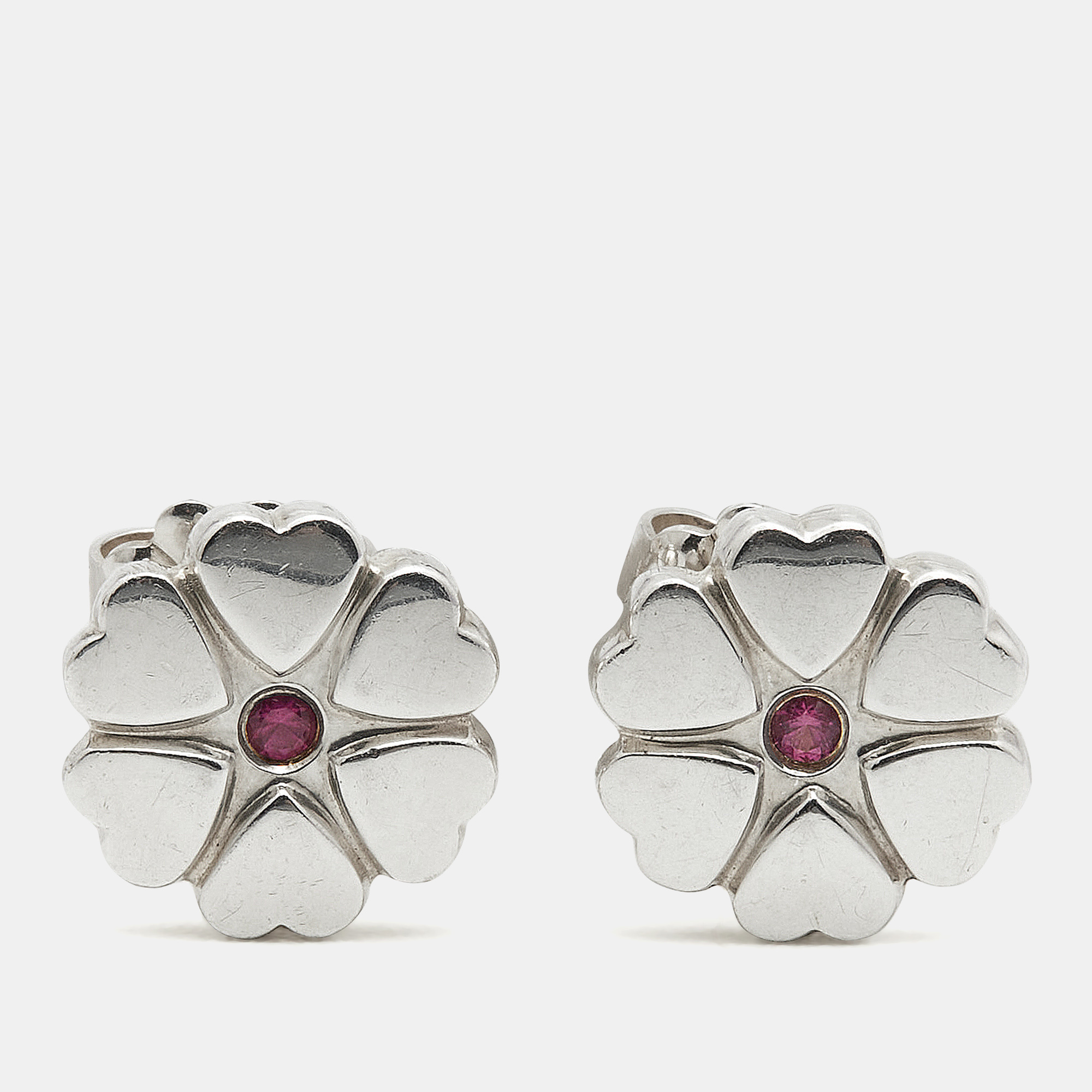 

Tiffany & Co. Paloma Picasso Pink Sapphire Sterling Silver Earrings