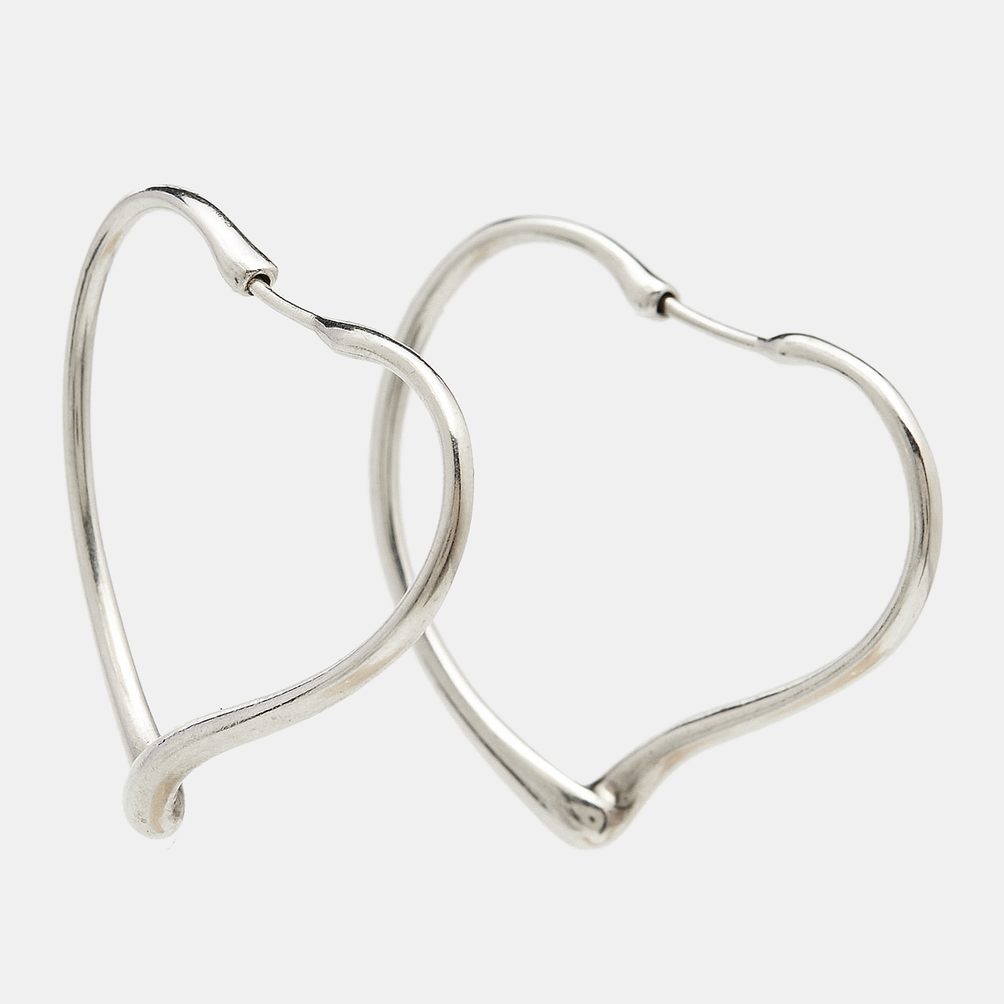 

Tiffany & Co. Open Heart Sterling Silver Hoop Earrings