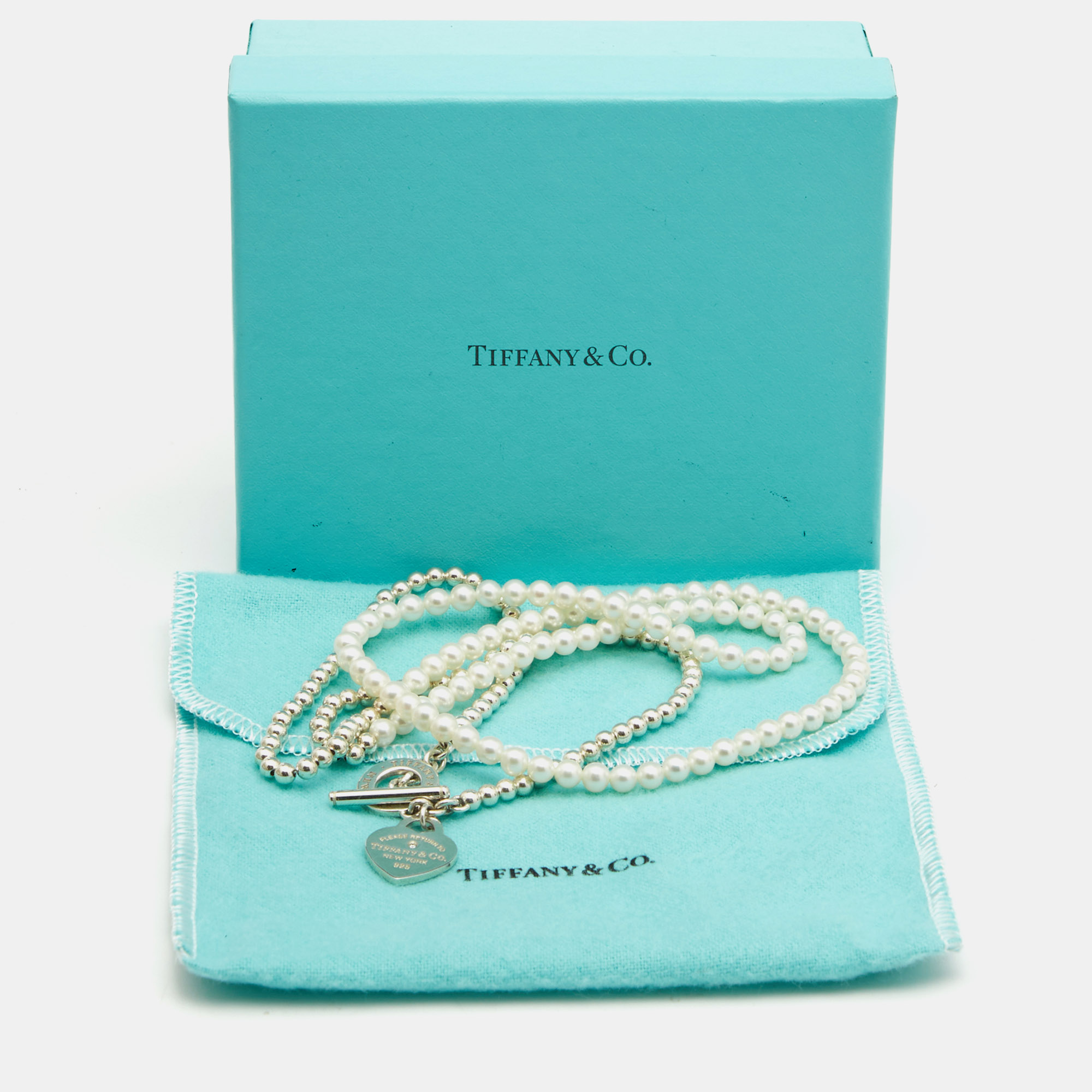 Tiffany & Co. Return to Tiffany & Co. Sterling Silver Pearl Wrap Necklace 