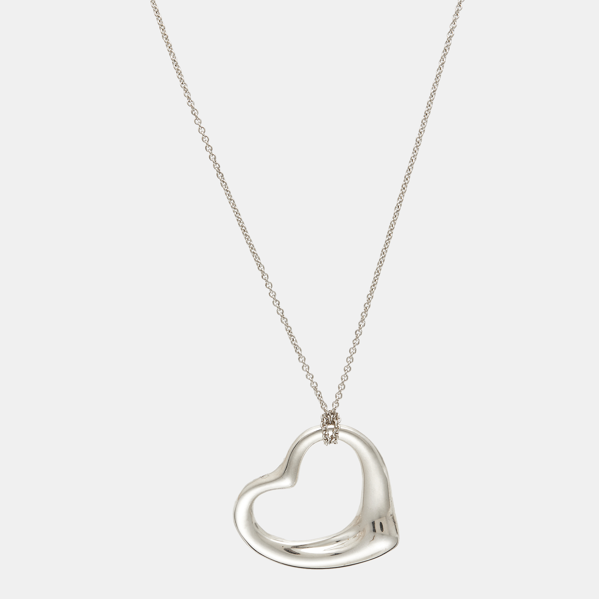 

Tiffany & Co. Elsa Peretti Open Heart Sterling Silver Large Model Necklace