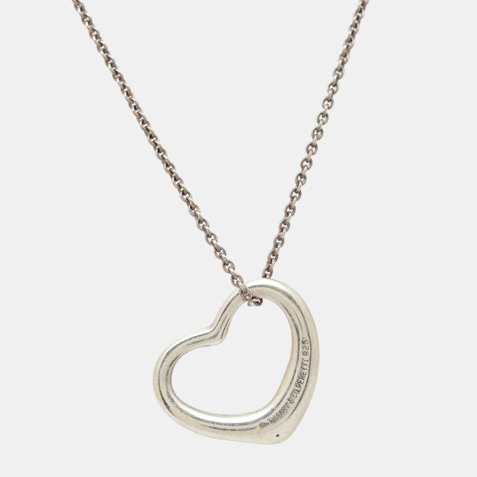 

Tiffany & Co. Elsa Peretti Open Heart Sterling Silver Necklace