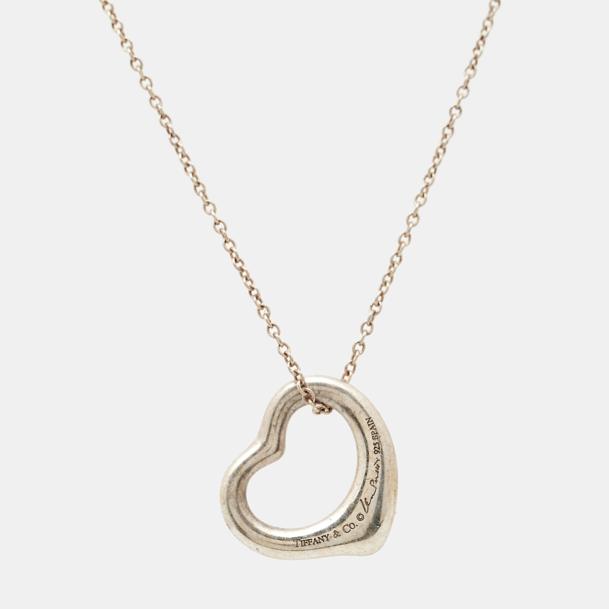 

Tiffany & Co. Elsa Peretti Open Heart Sterling Silver Necklace