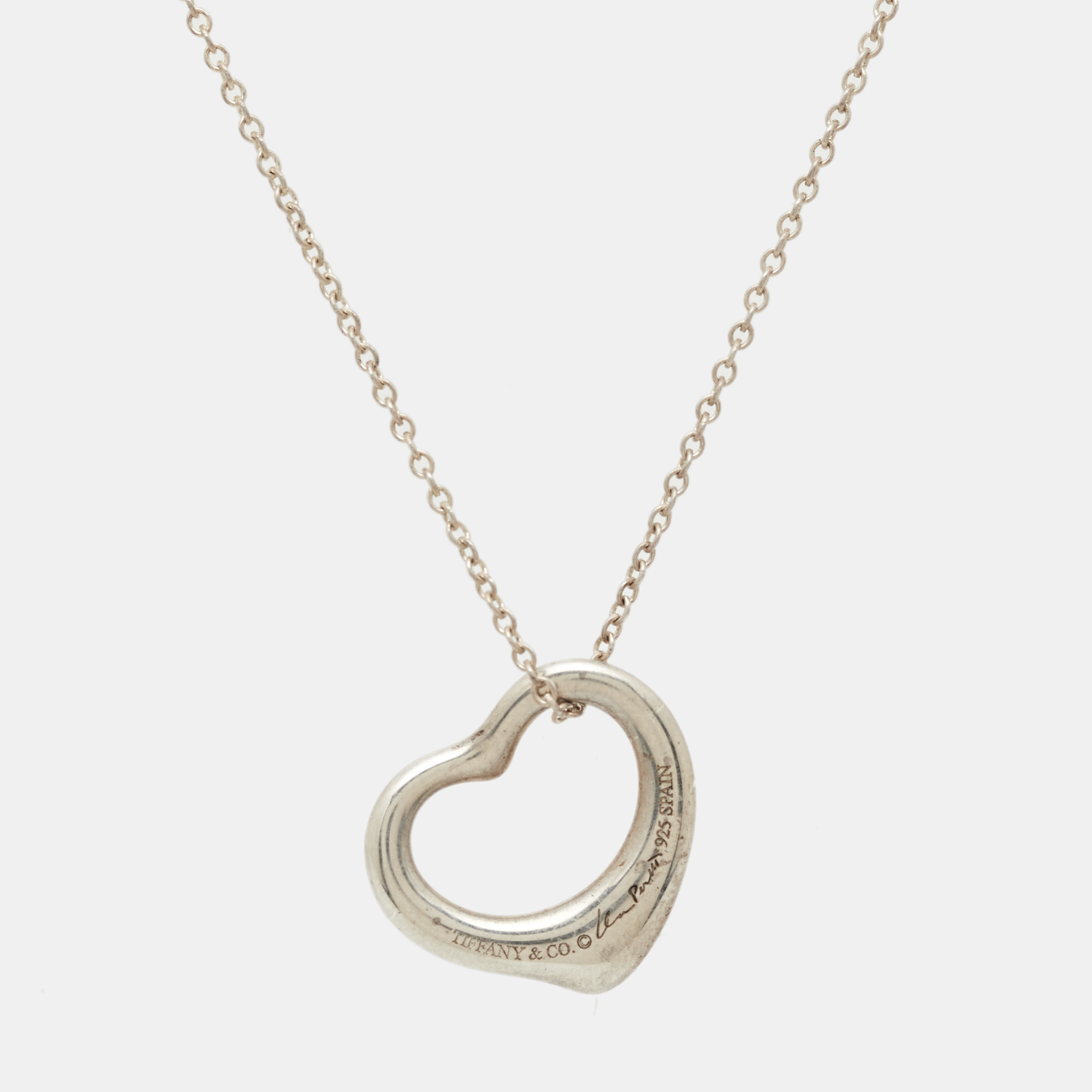 

Tiffany & Co. Elsa Peretti Open Heart Sterling Silver Necklace