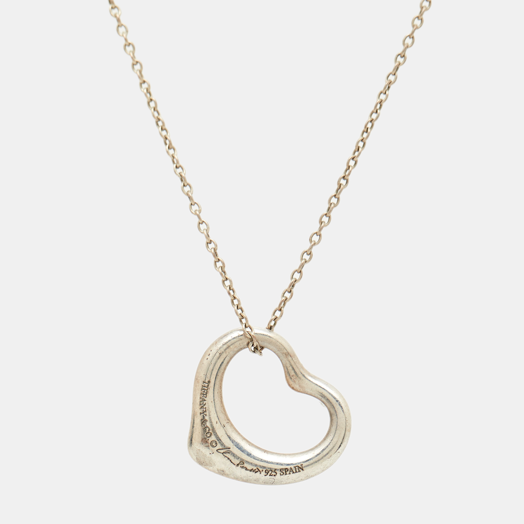 

Tiffany & Co. Elsa Peretti Open Heart Sterling Silver Necklace