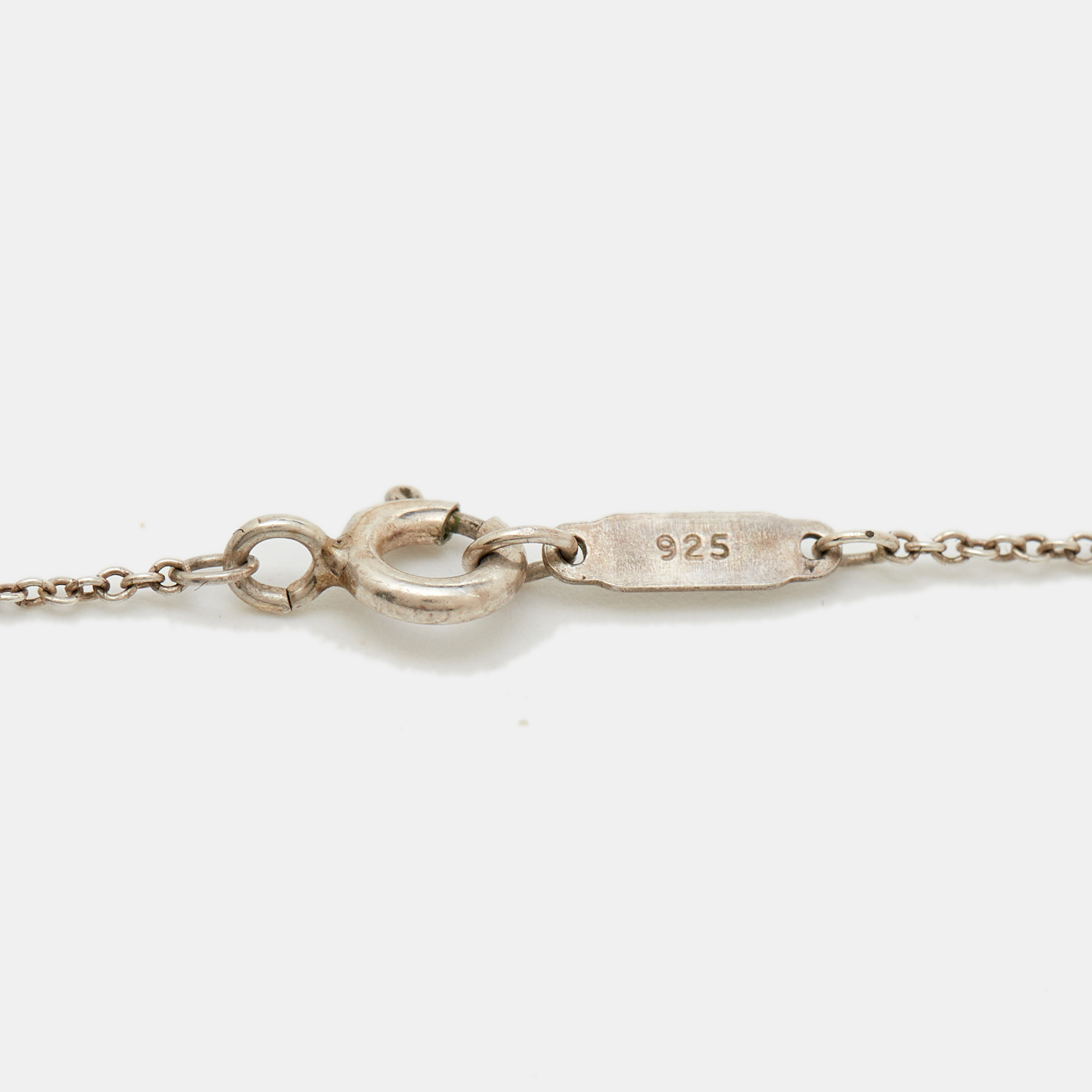 Tiffany & Co. Return to Tiffany Blue Enamel Double Heart Tag Sterling Silver Necklace 
