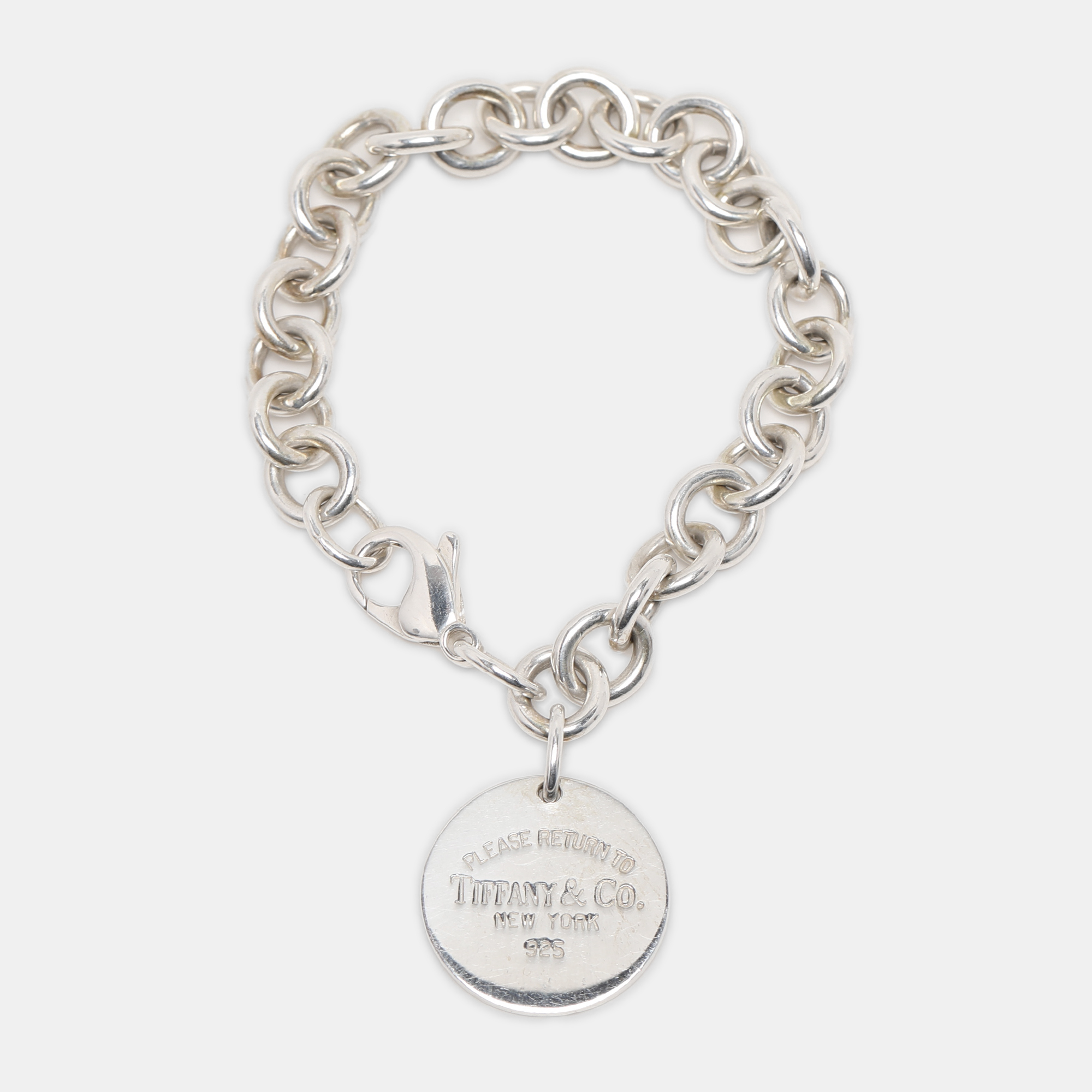 

Tiffany & Co. Return to Tiffany Sterling Silver Round Tag Charm Bracelet