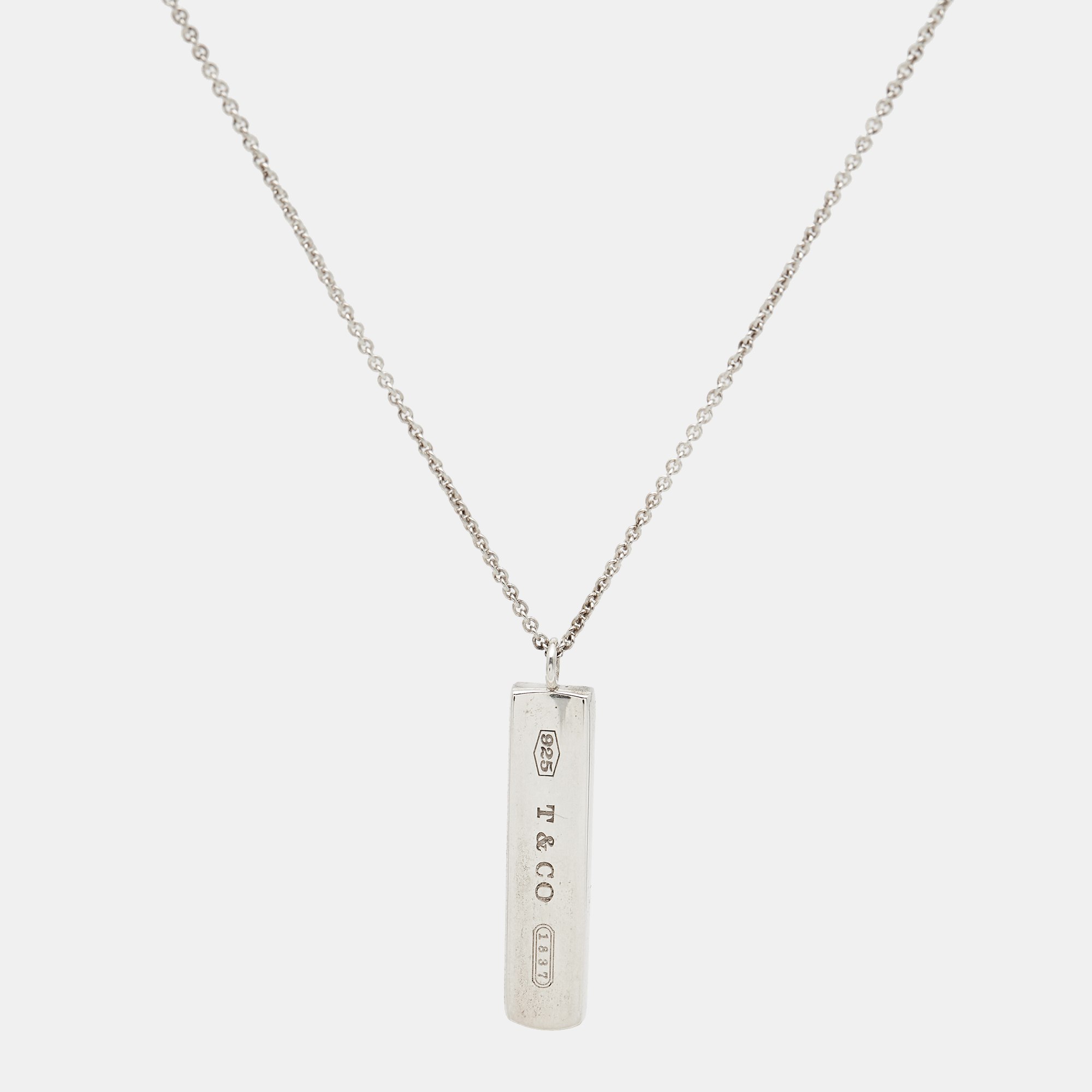 

Tiffany & Co. 1837 Sterling Silver Bar Pendant Necklace